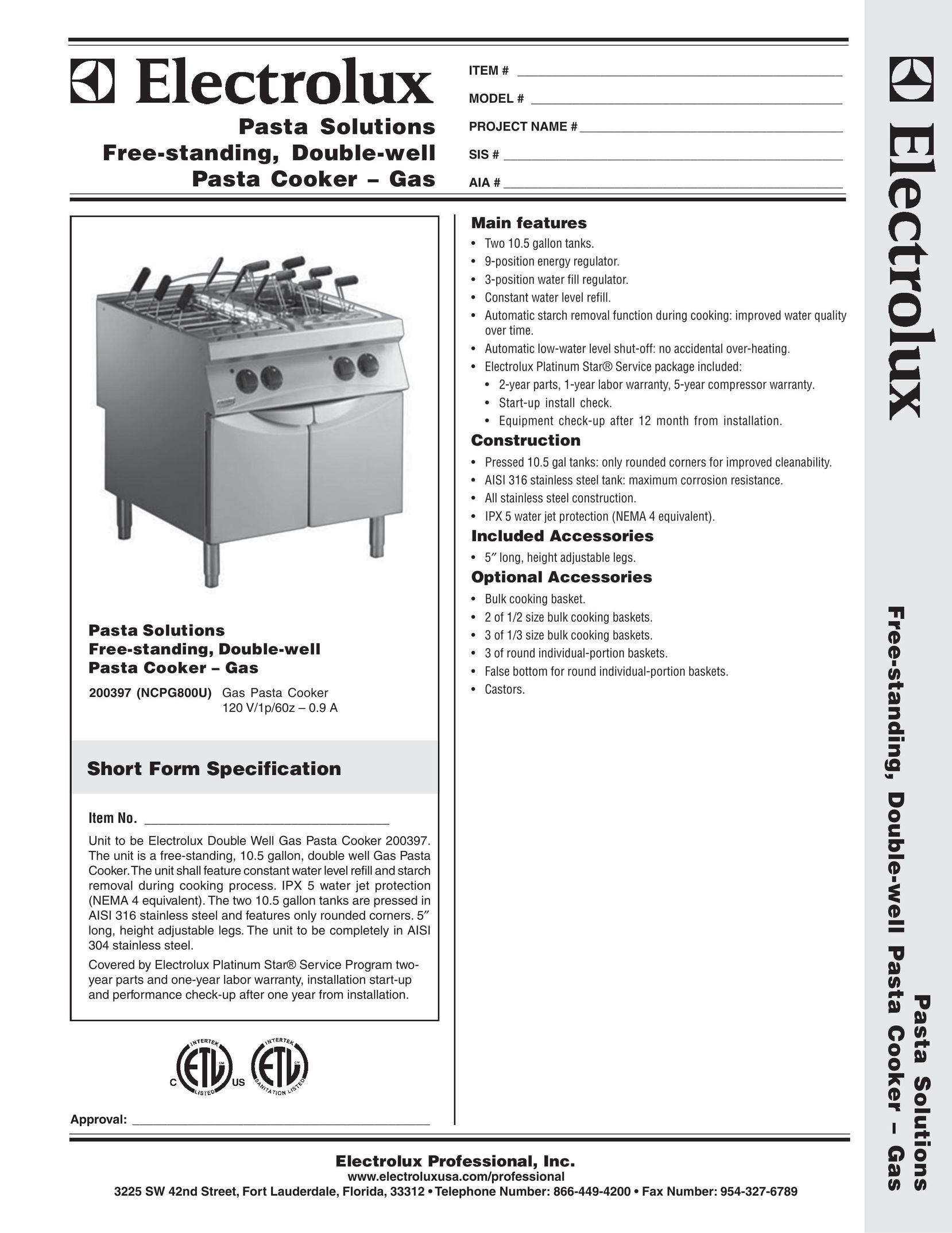 Electrolux 200397 Pasta Maker User Manual
