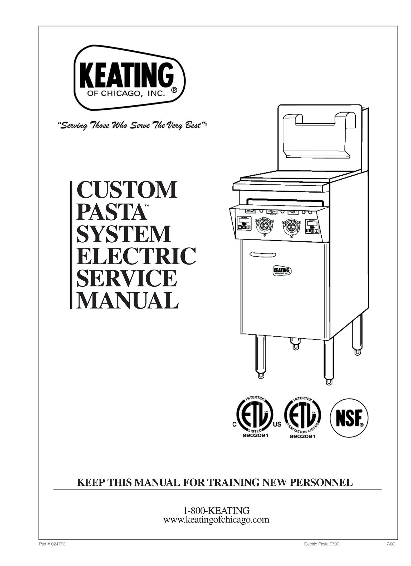 Keating Of Chicago 24763 Pasta Maker User Manual