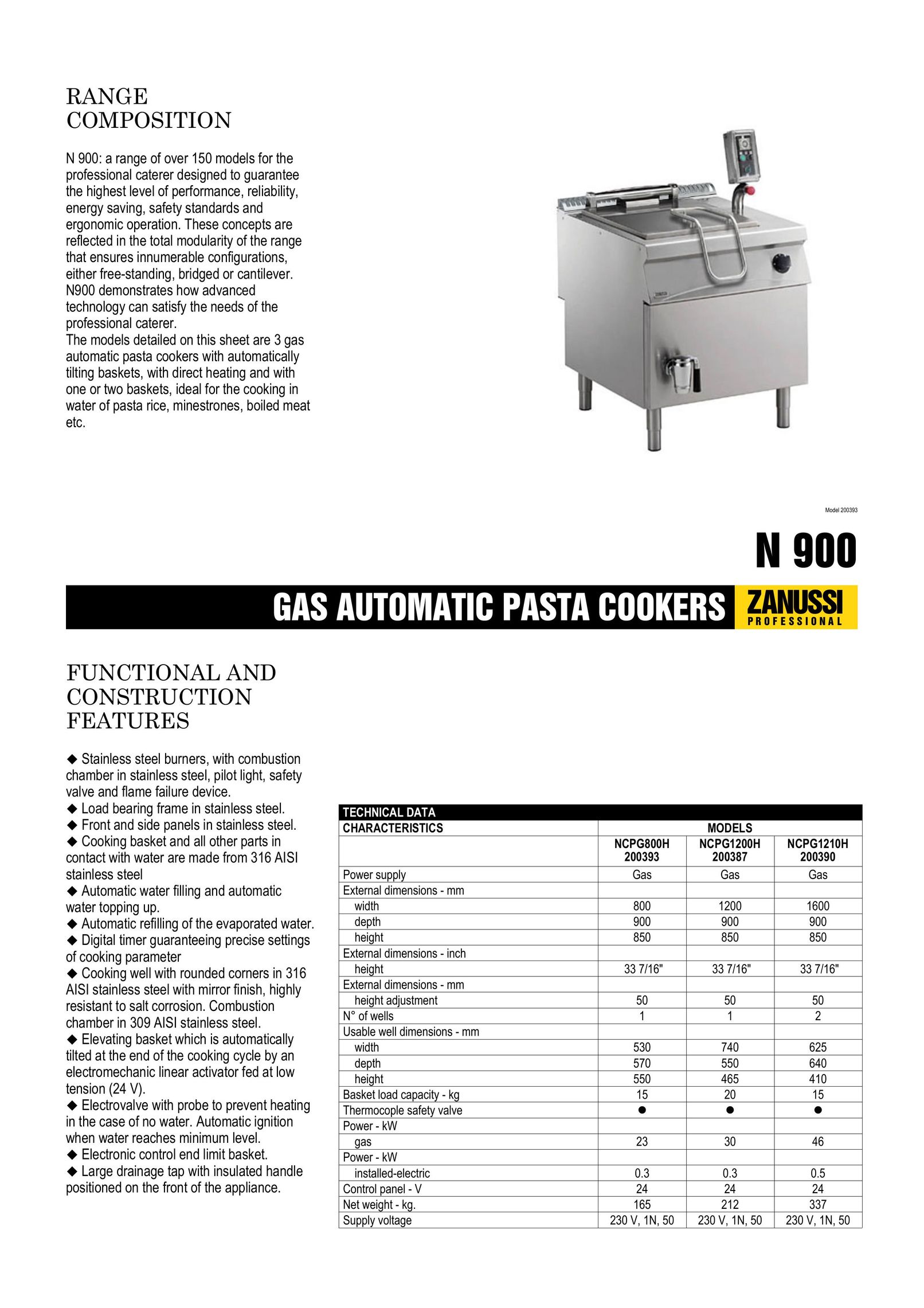 Zanussi NCPG1210H Pasta Maker User Manual