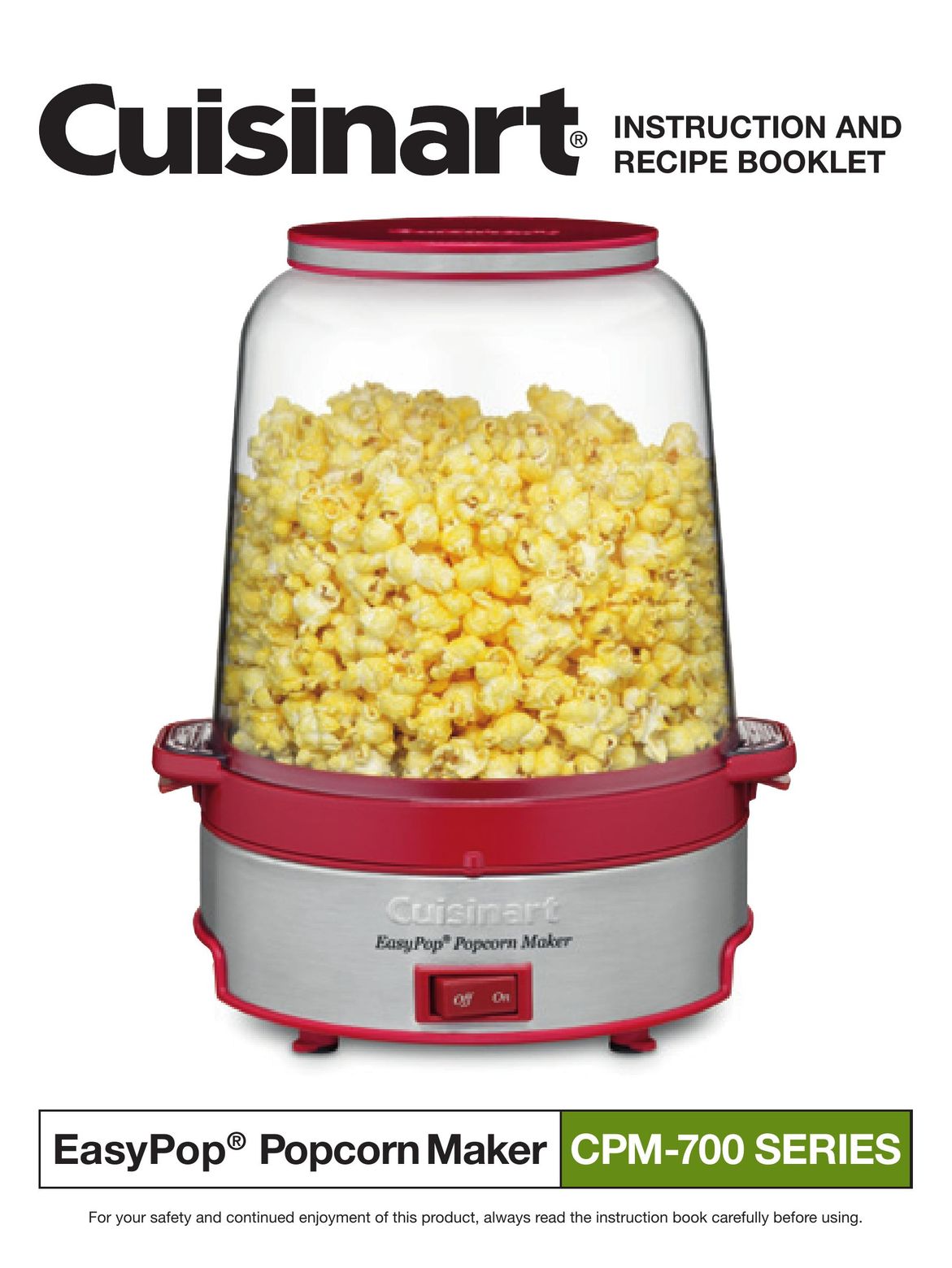 Cuisinart CPM-700 Series Popcorn Poppers User Manual