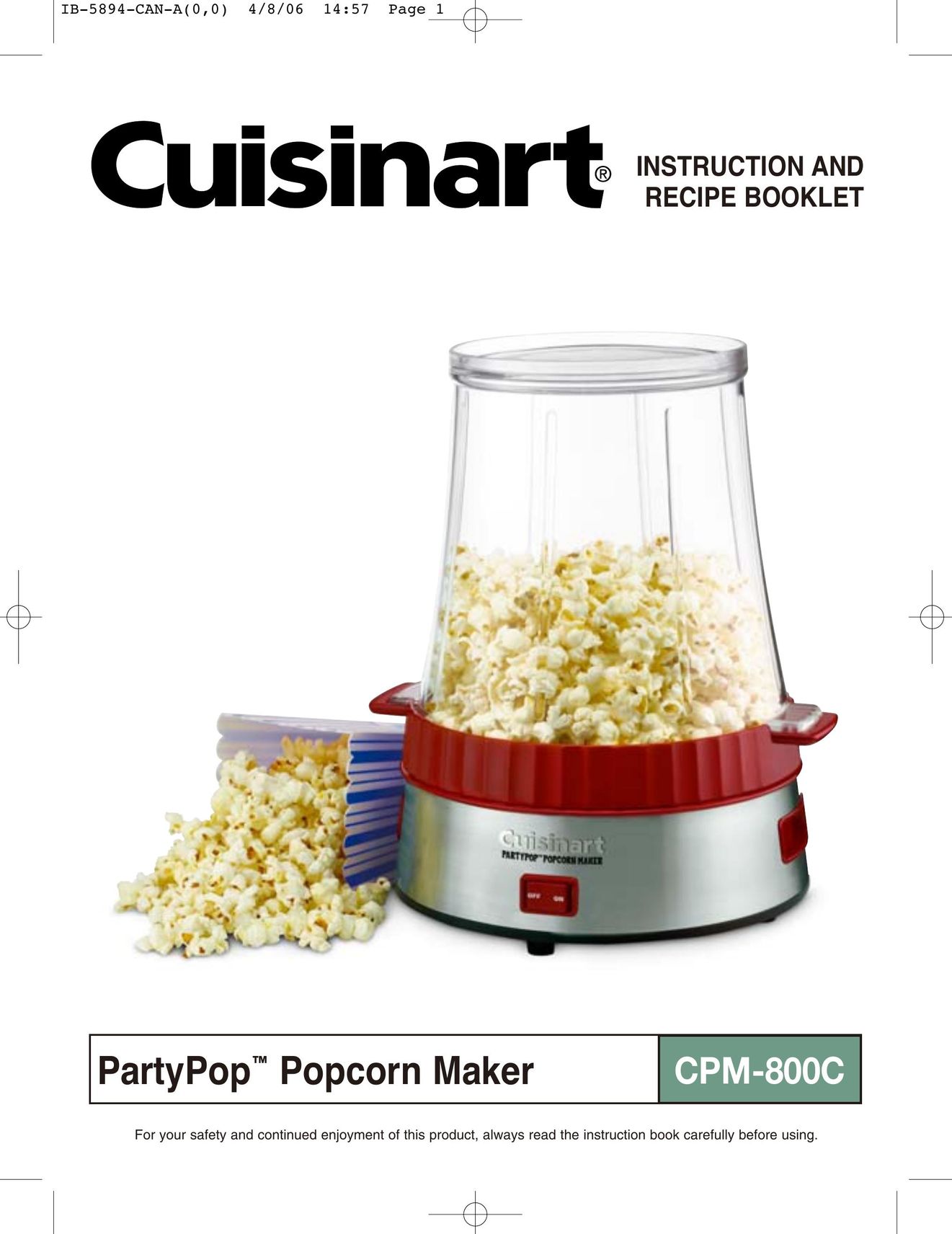 Cuisinart CPM-800C Popcorn Poppers User Manual