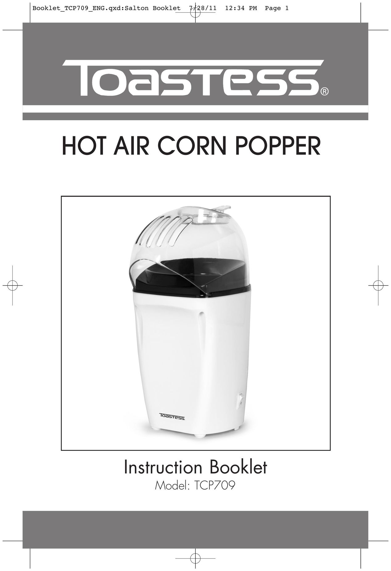 Toastess TCP709 Popcorn Poppers User Manual