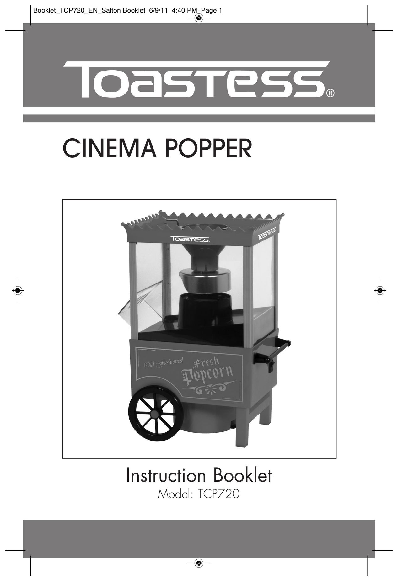 Toastess TCP720 Popcorn Poppers User Manual