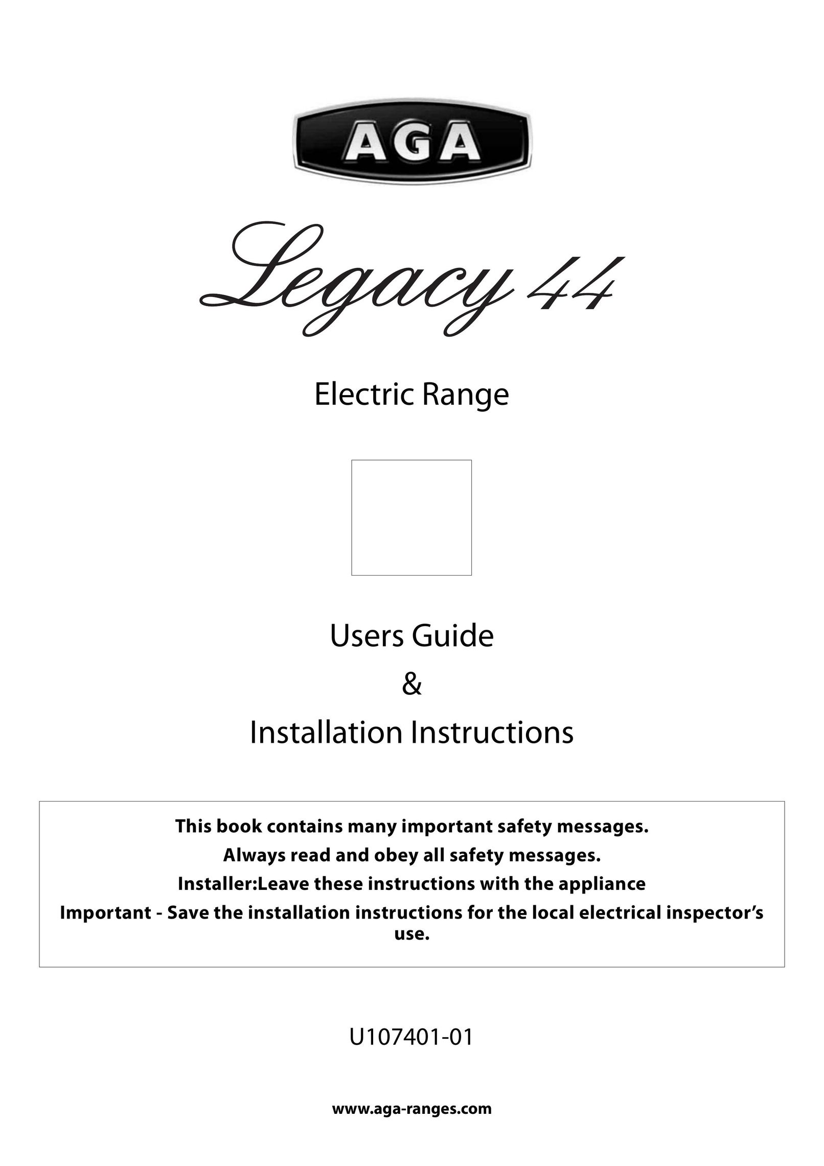 Aga Ranges Legacy 44 Range User Manual