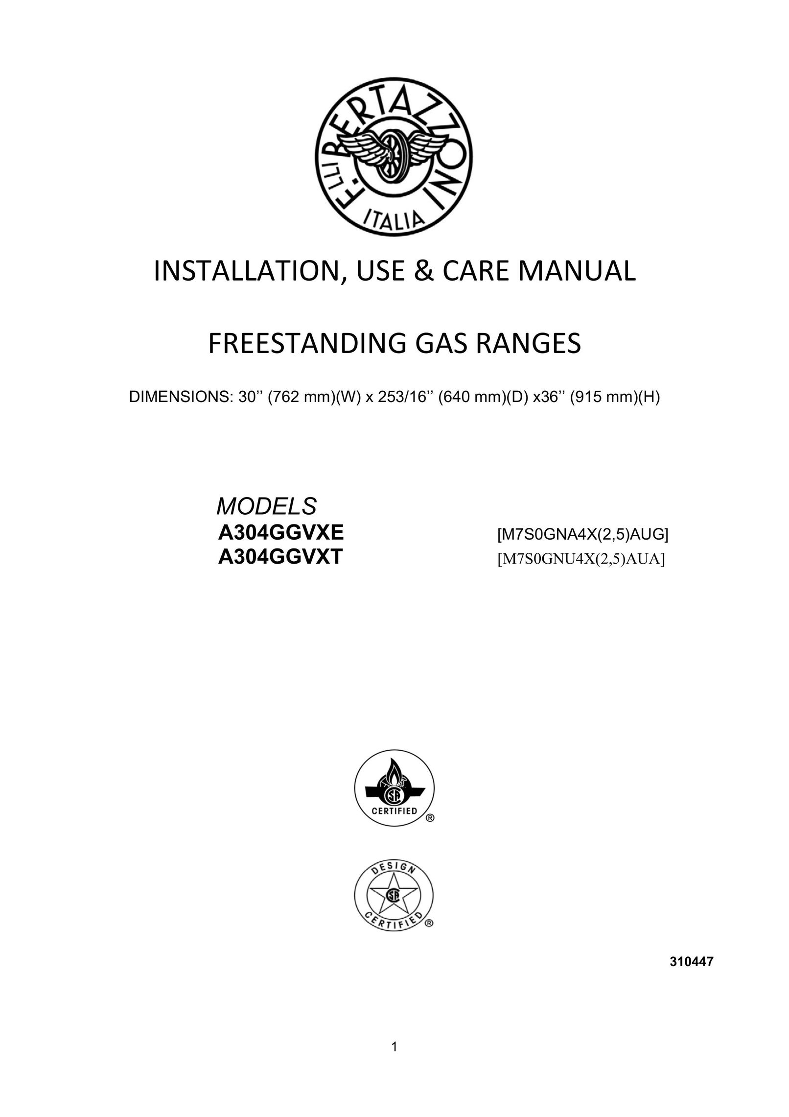 Bertazzoni A304GGVXE Range User Manual
