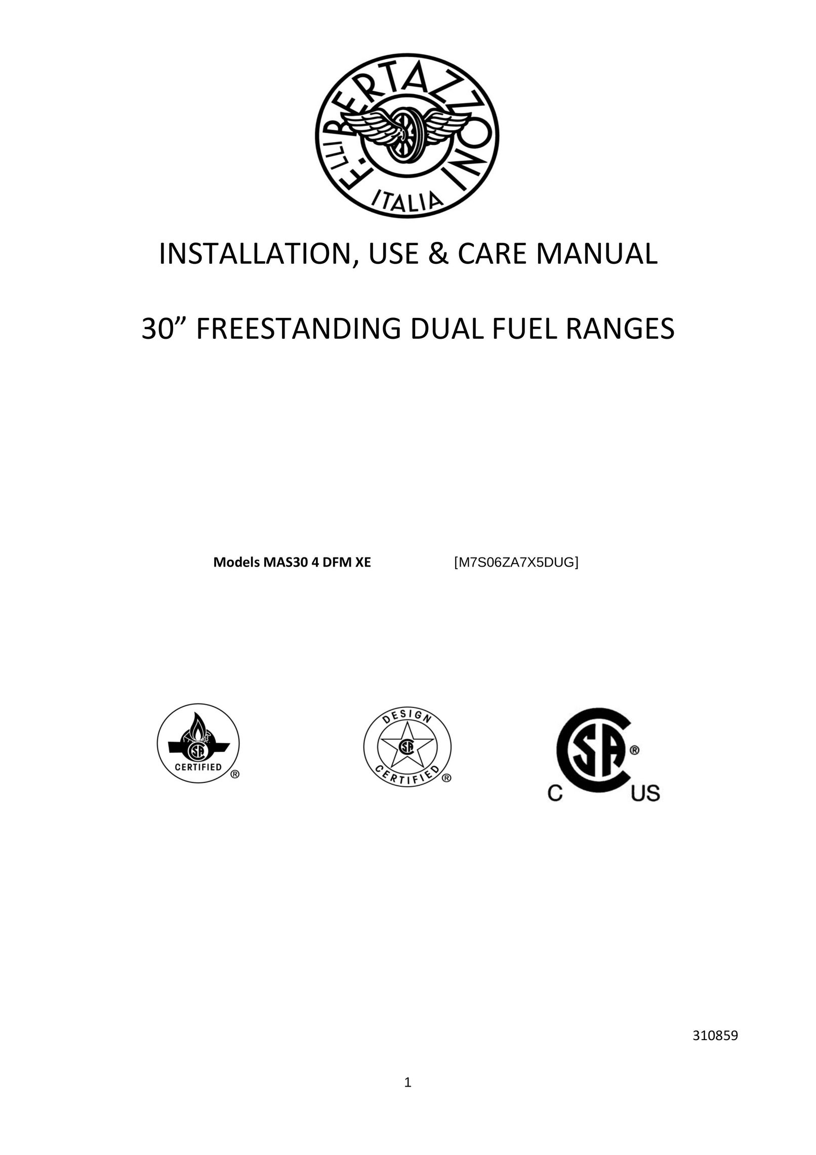 Bertazzoni M7S06ZA7X5DUG Range User Manual