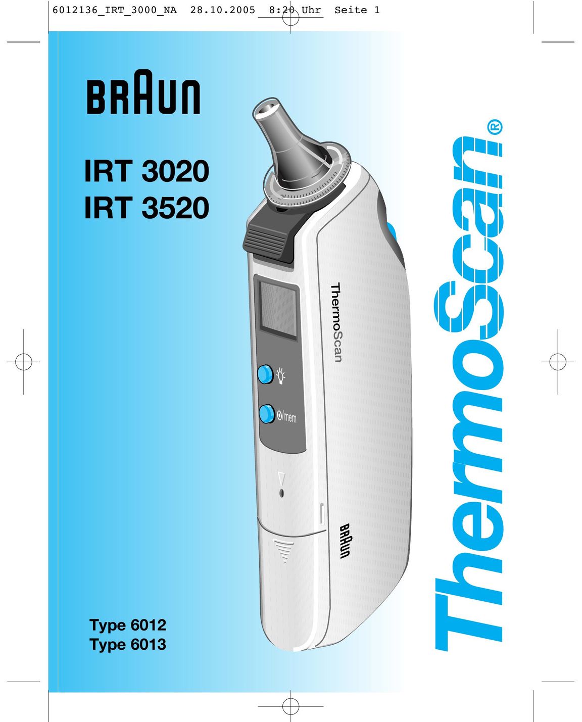 Braun IRT 3020 Range User Manual