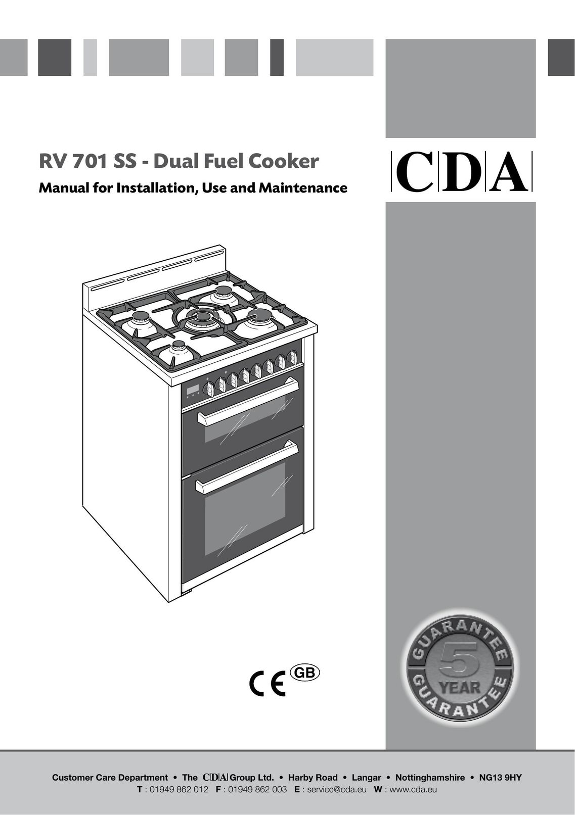 CDA RV 701 SS Range User Manual