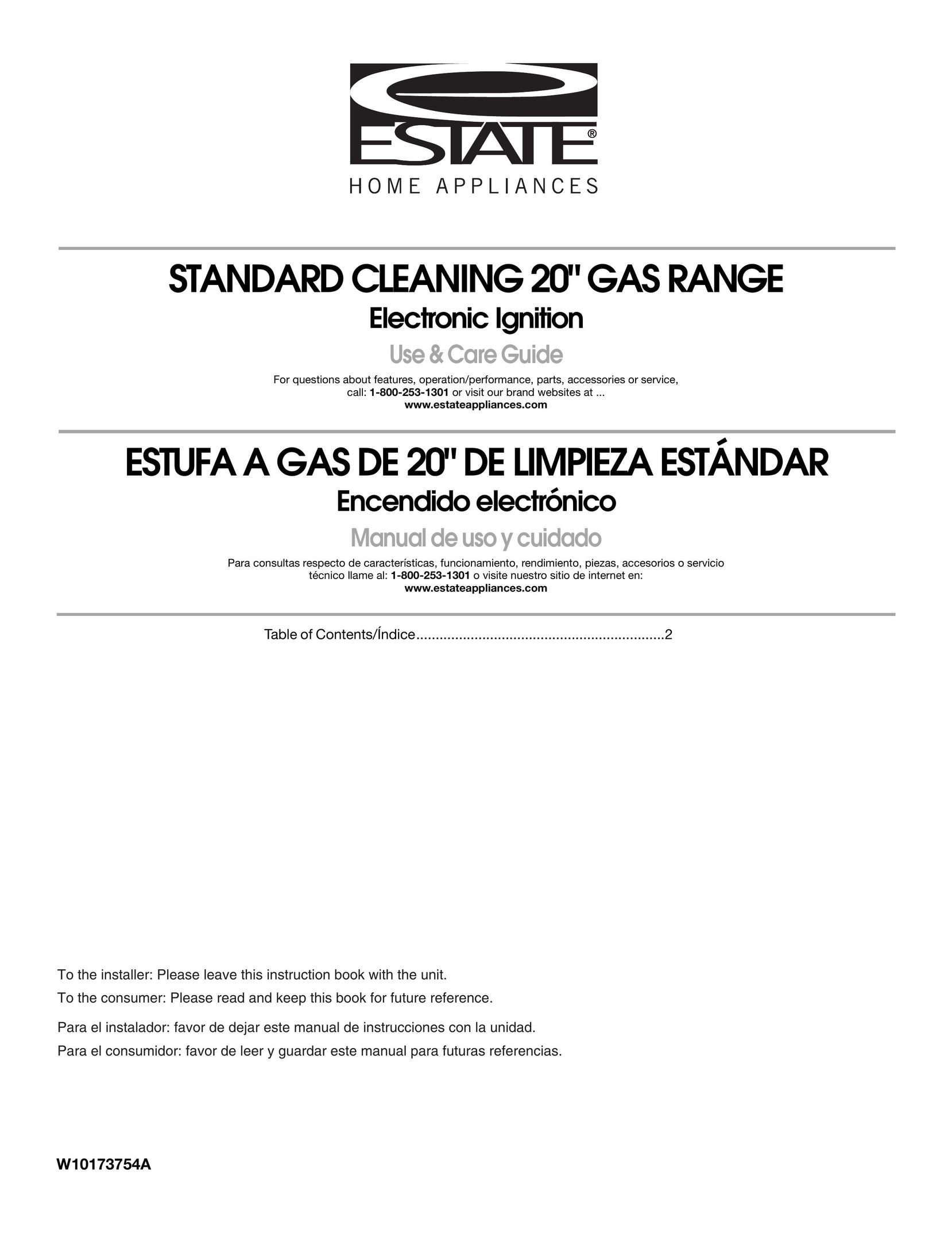 Estate W10173754A Range User Manual
