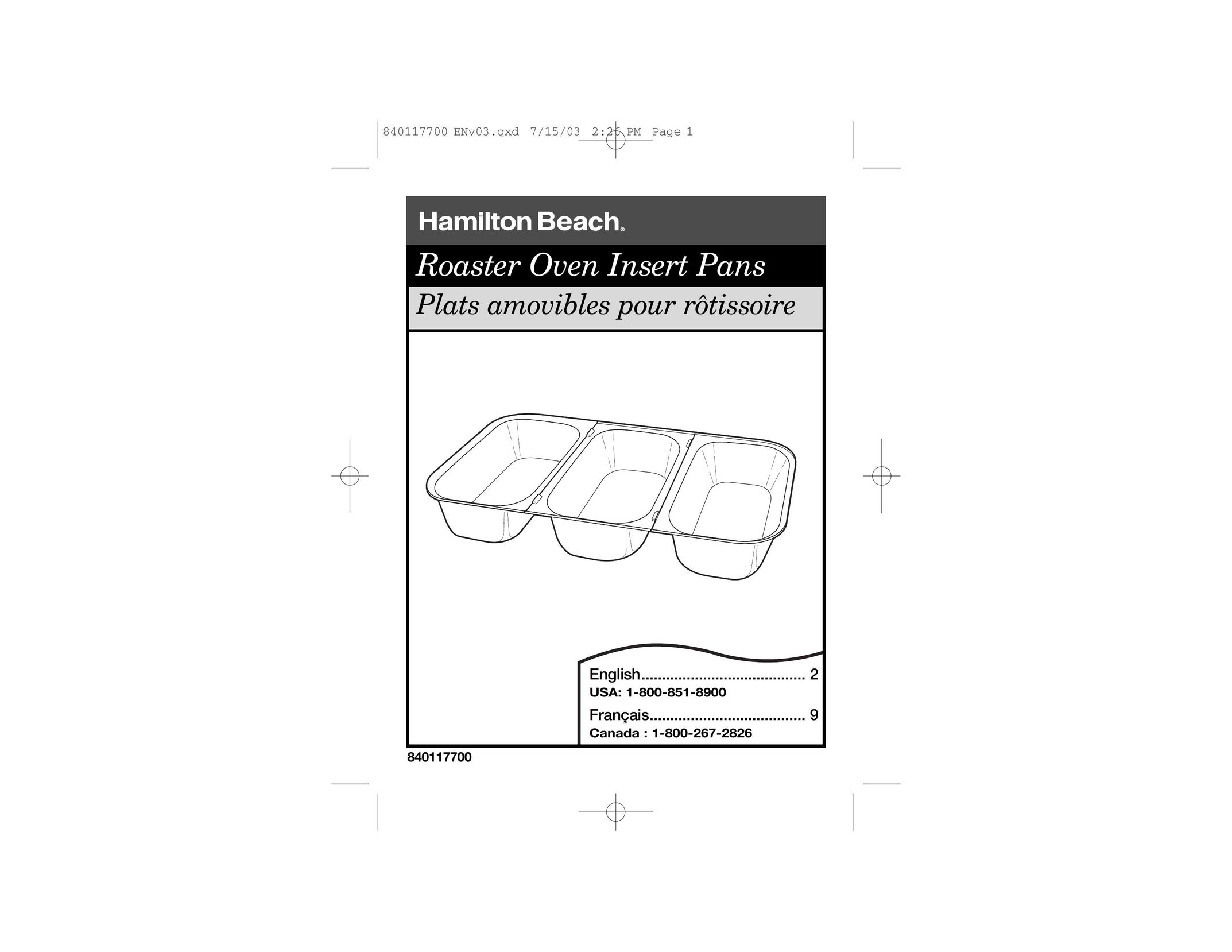 Hamilton Beach 32507S Range User Manual