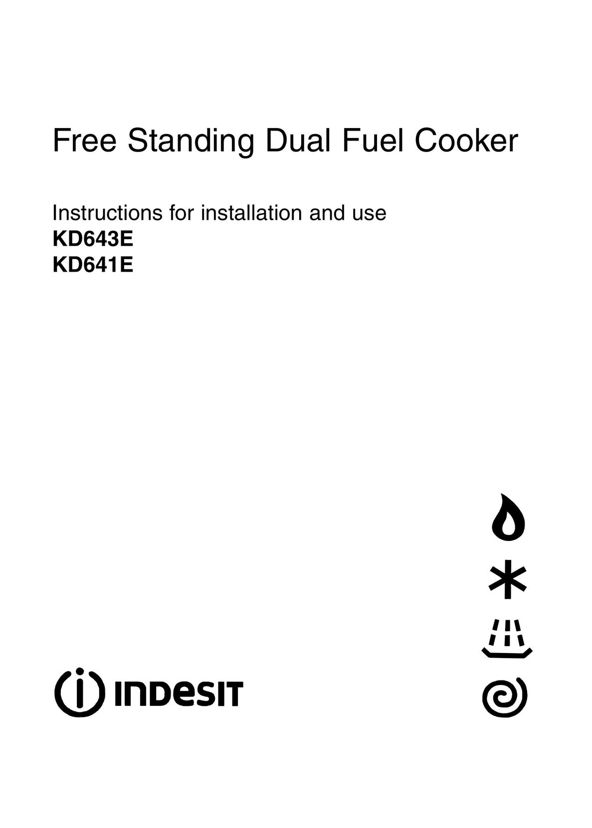 Indesit KD643E Range User Manual