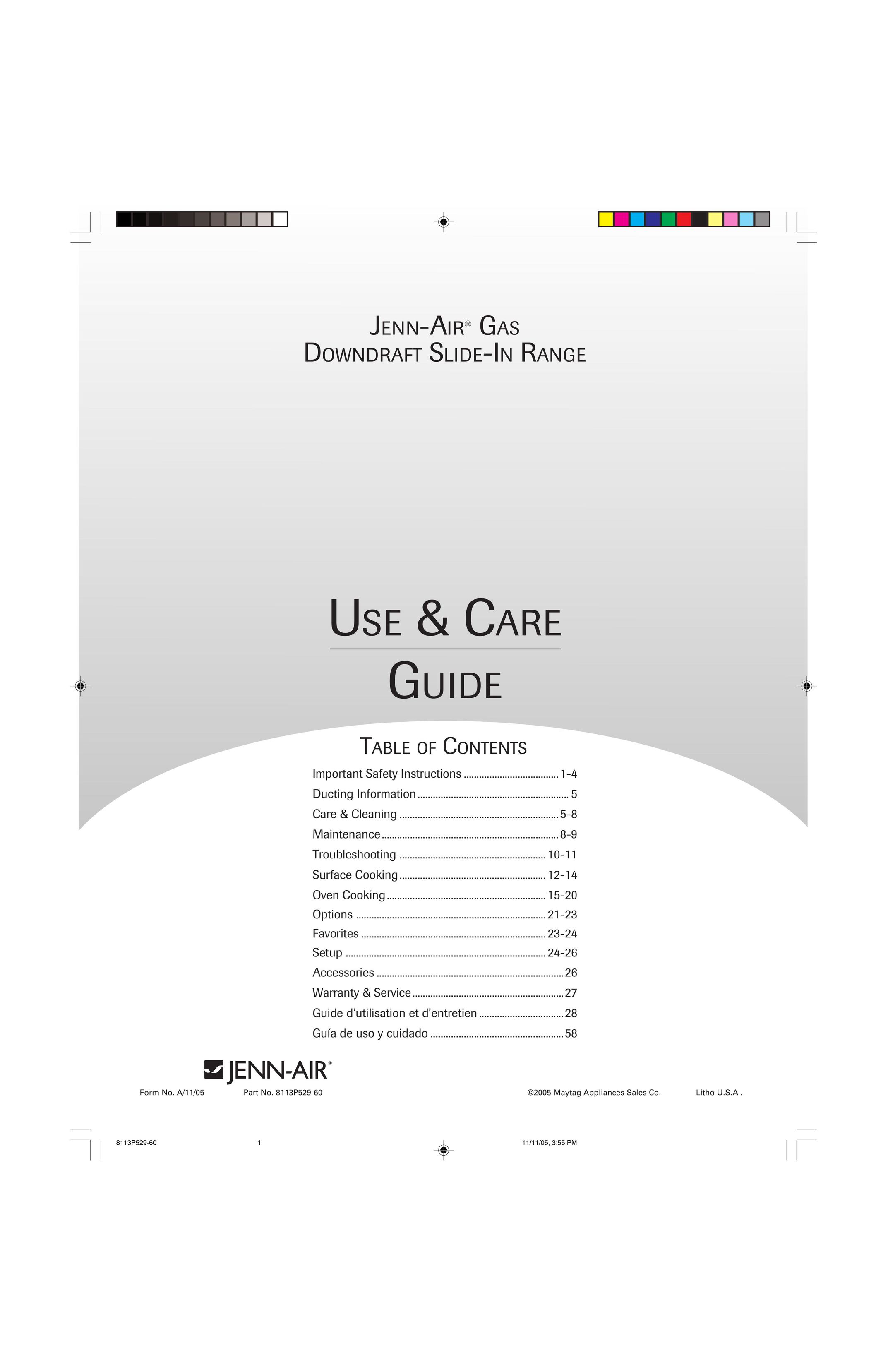 Jenn-Air GAS DOWNDRAFT SLIDE-IN RANGE Range User Manual