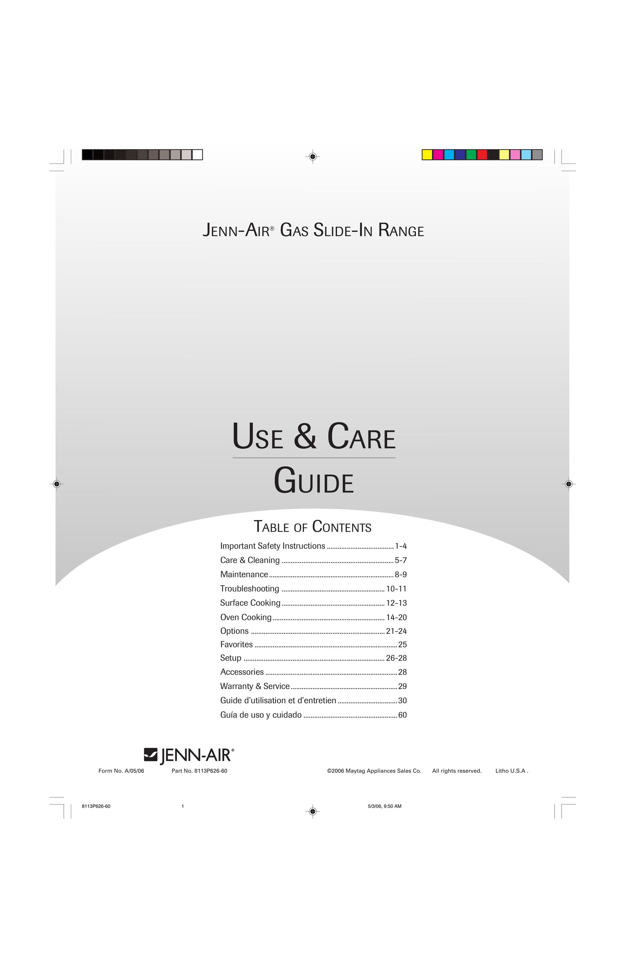 Jenn-Air GAS SLIDE-IN RANGE Range User Manual