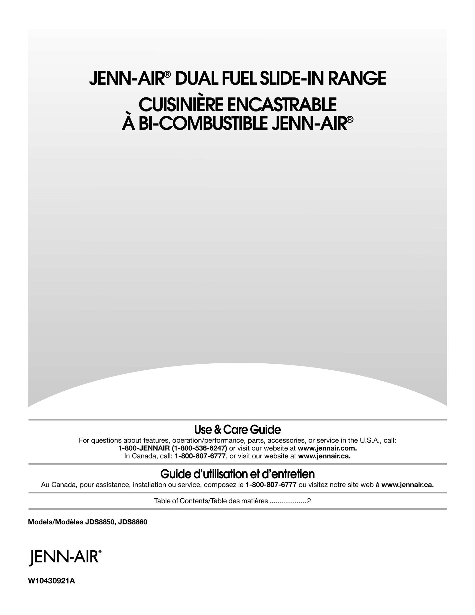 Jenn-Air JDS8850 Range User Manual