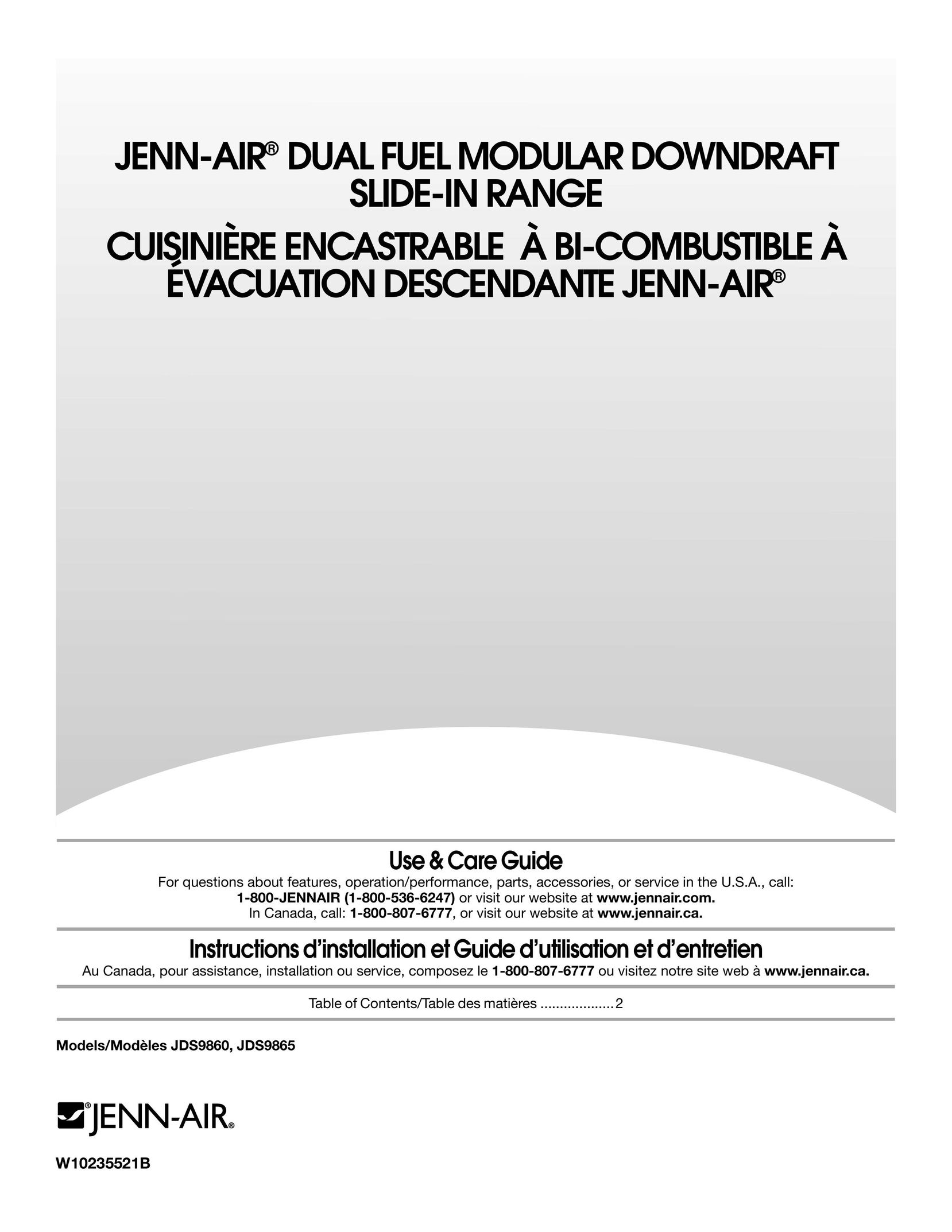 Jenn-Air JDS9865 Range User Manual