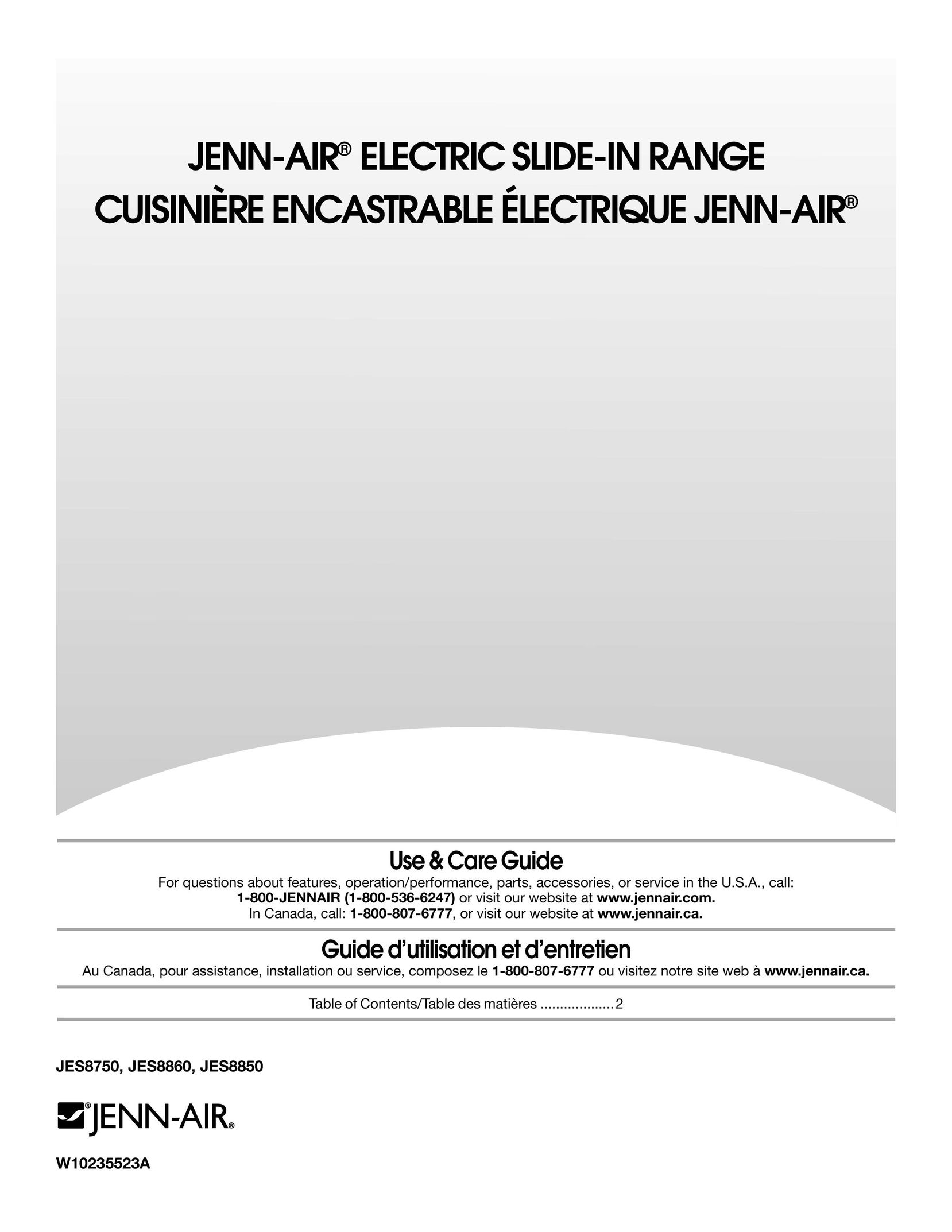 Jenn-Air JES8750 Range User Manual