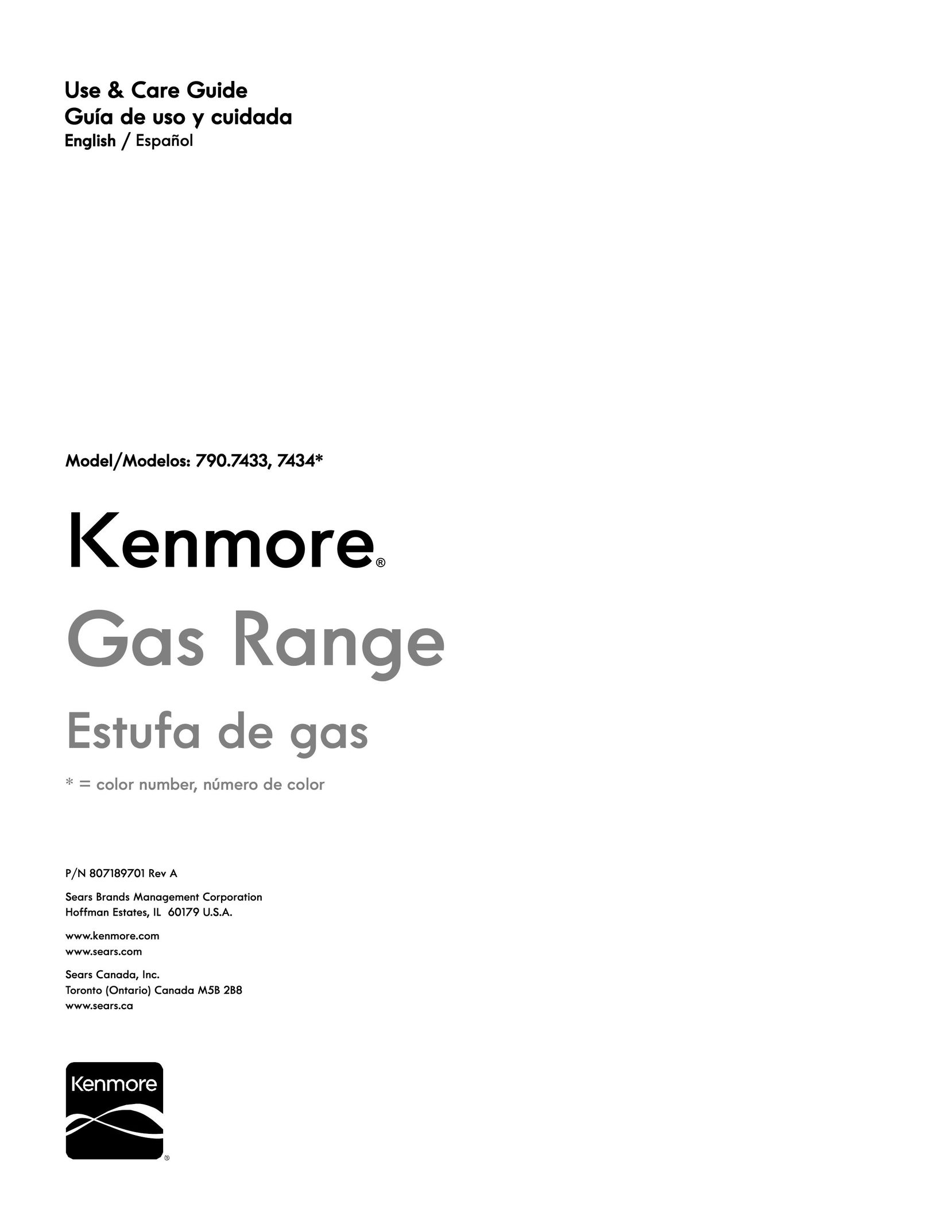 Kenmore 7434 Range User Manual