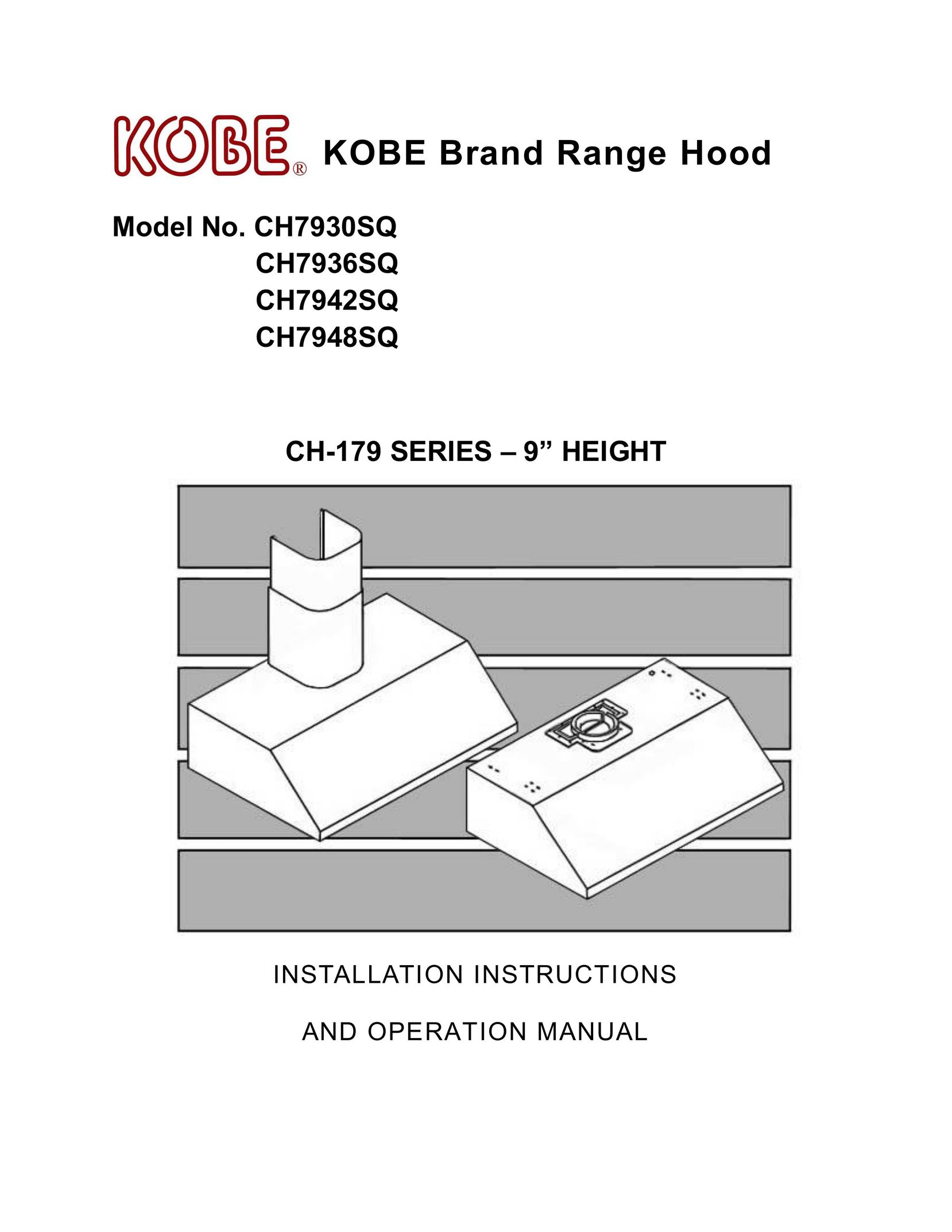Kobe Range Hoods CH7936SQ Range User Manual