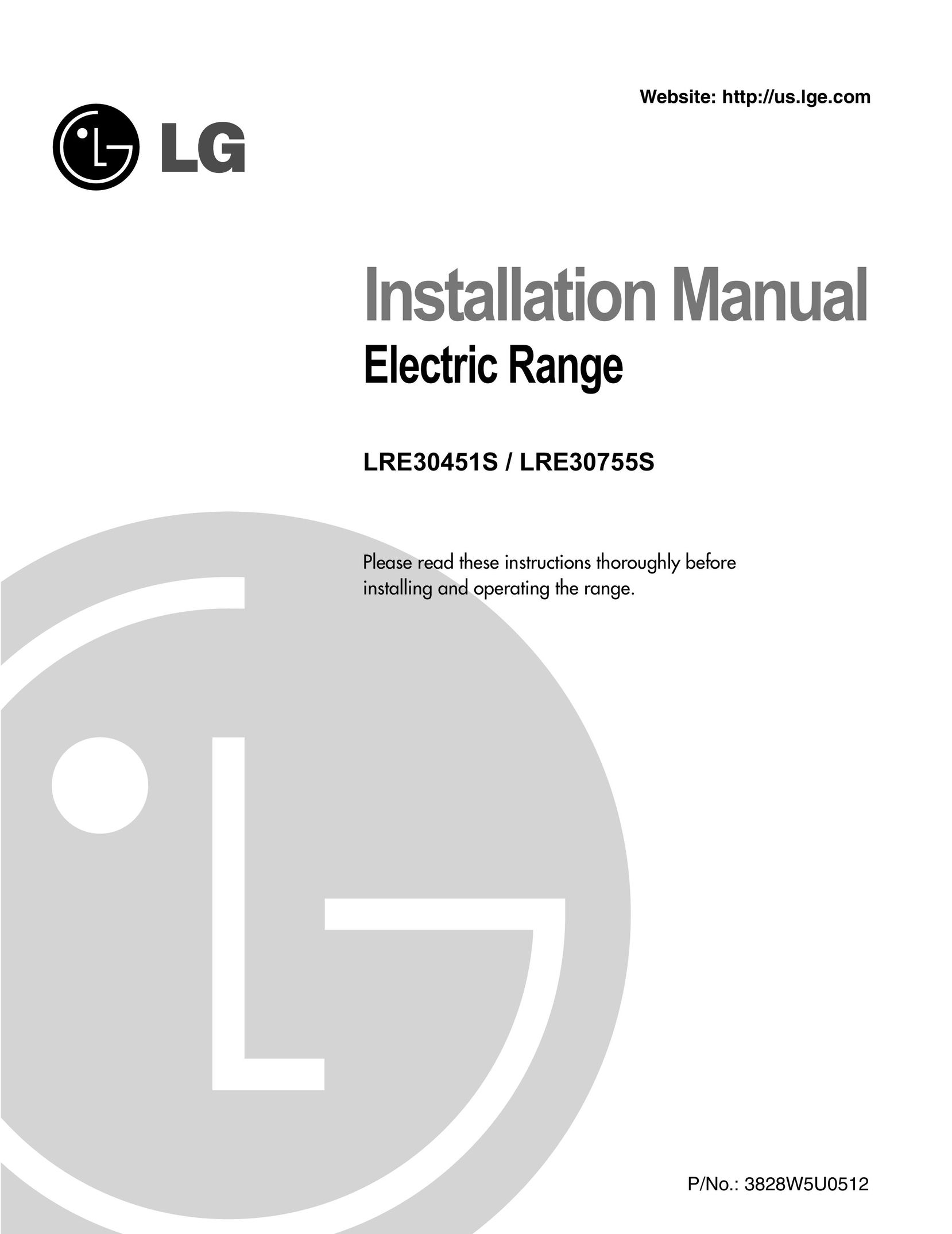 LG Electronics LRE30451S Range User Manual