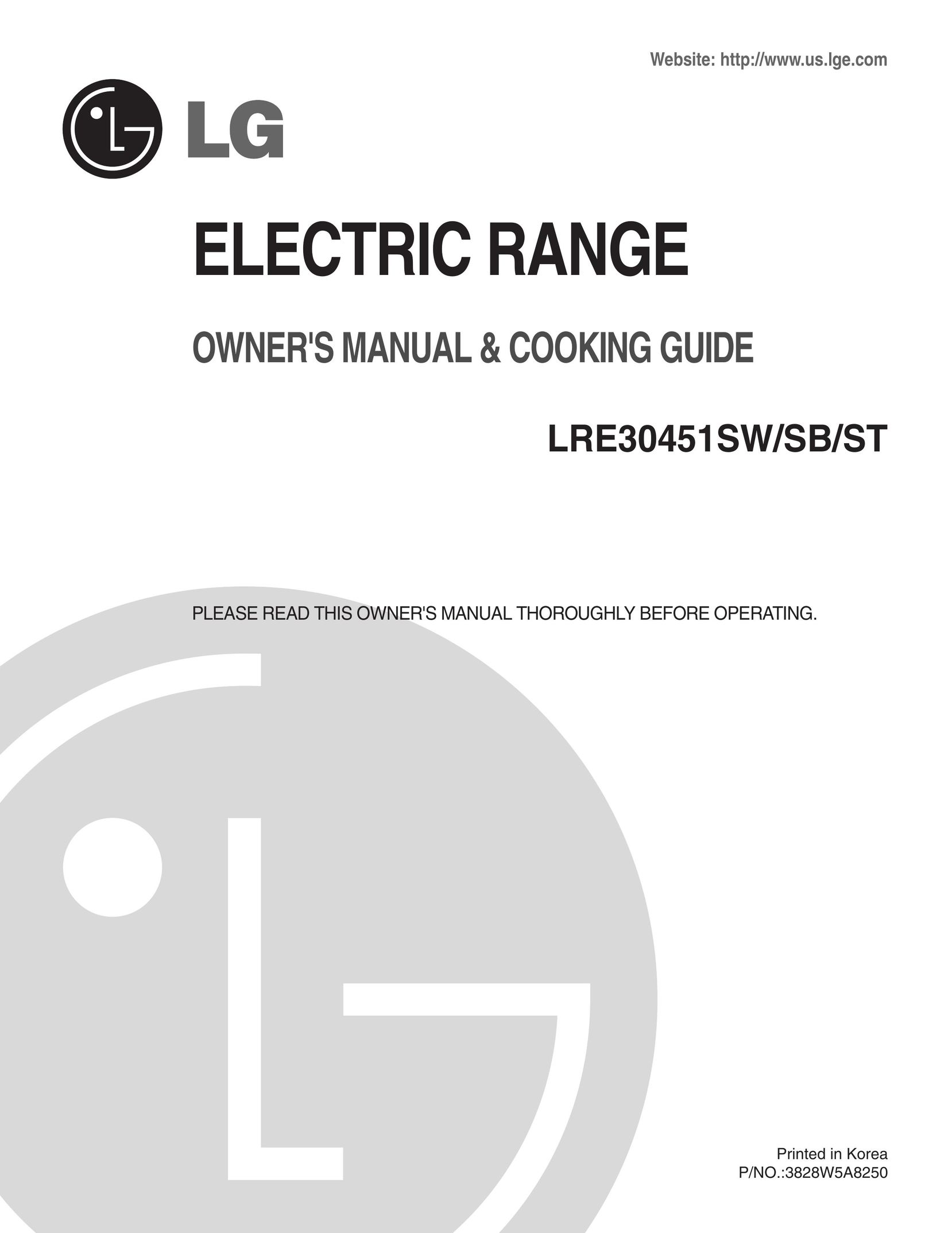 LG Electronics LRE30451SB Range User Manual
