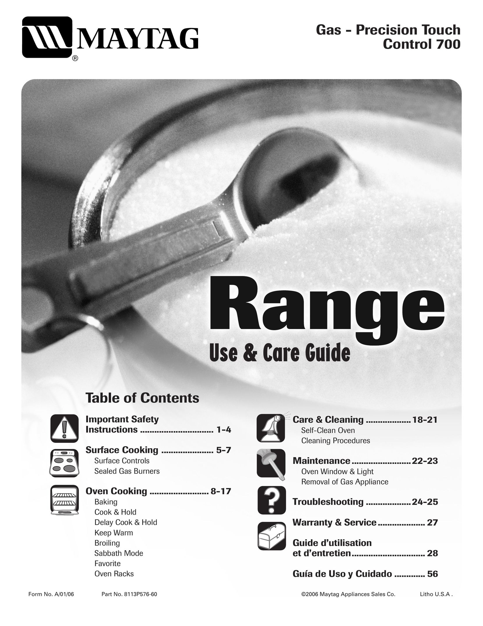 Maytag 700 Range User Manual