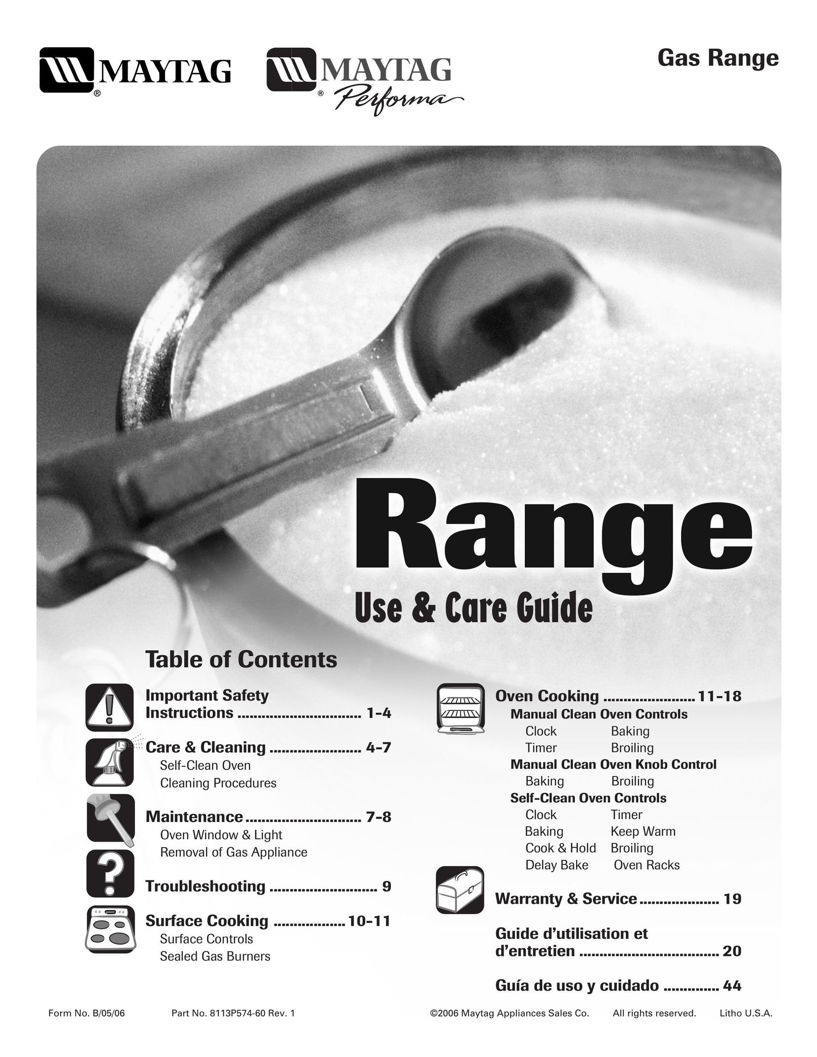 Maytag 8113P574-60 Range User Manual