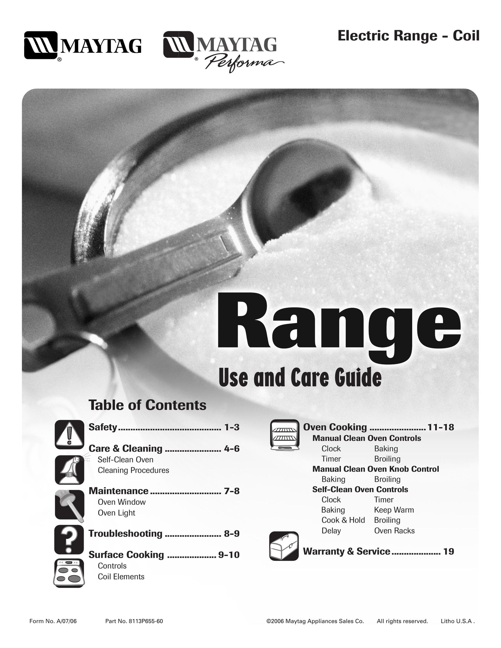 Maytag 8113P655-60 Range User Manual