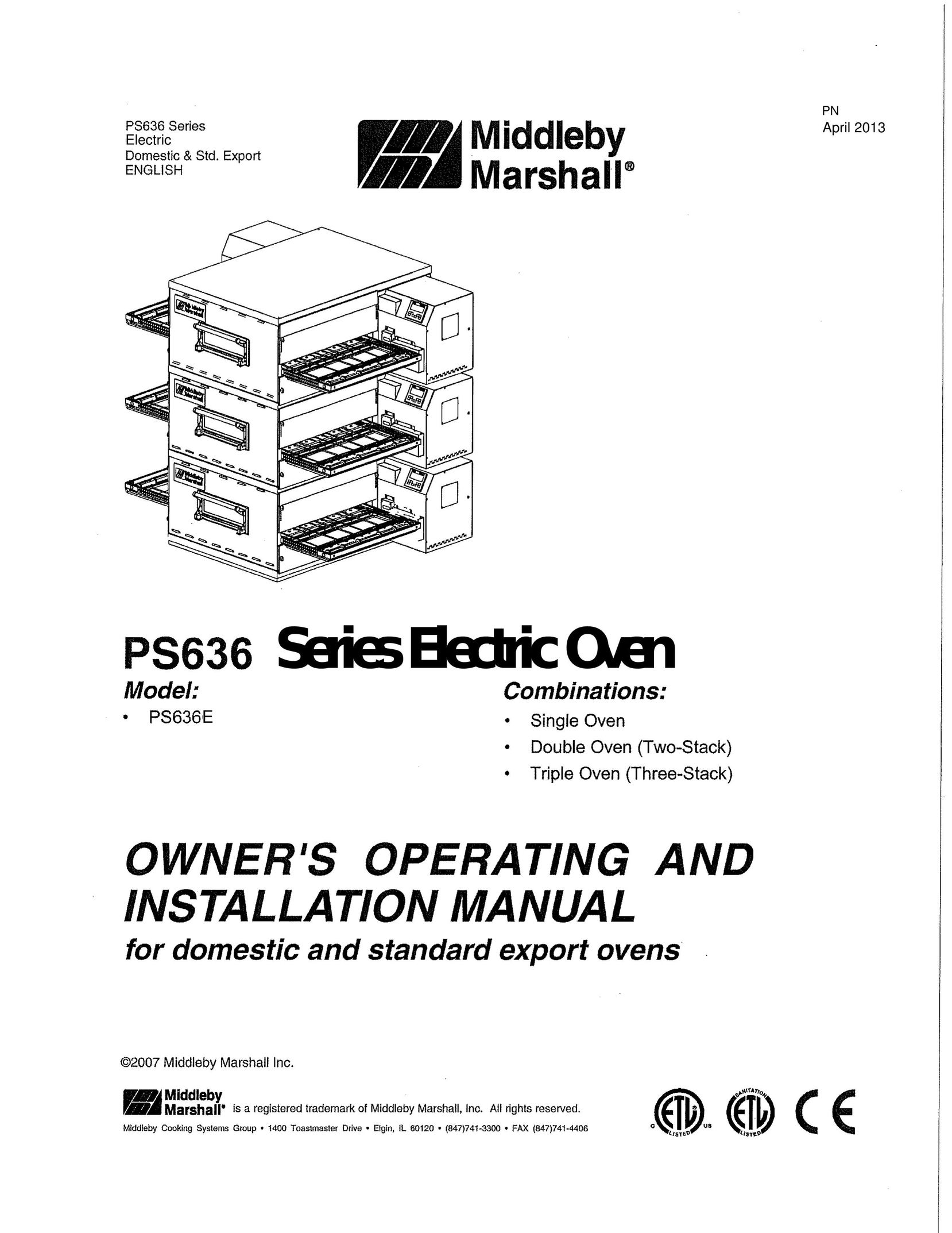 Middleby Marshall PS636 Range User Manual
