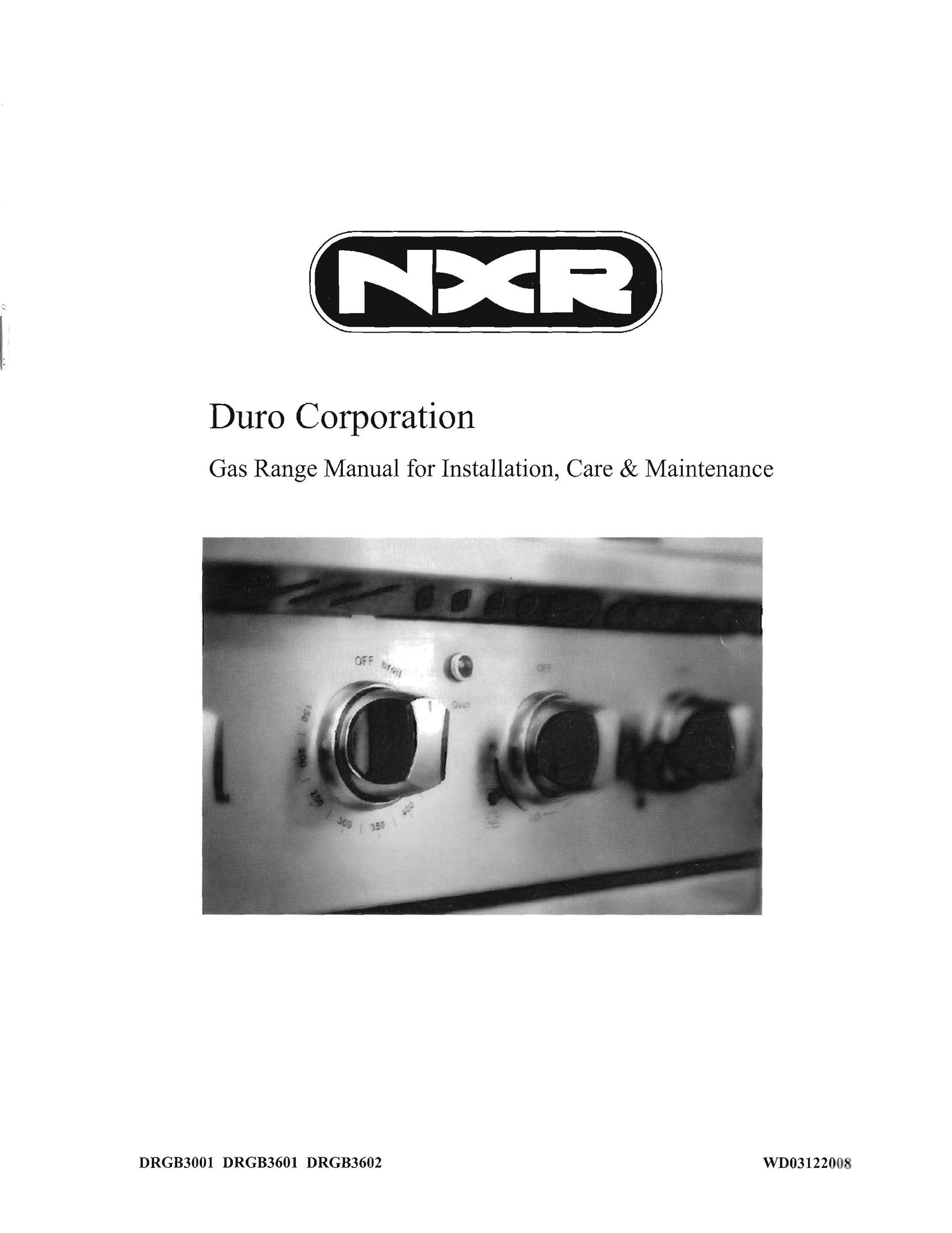 NXR DRG83602 Range User Manual