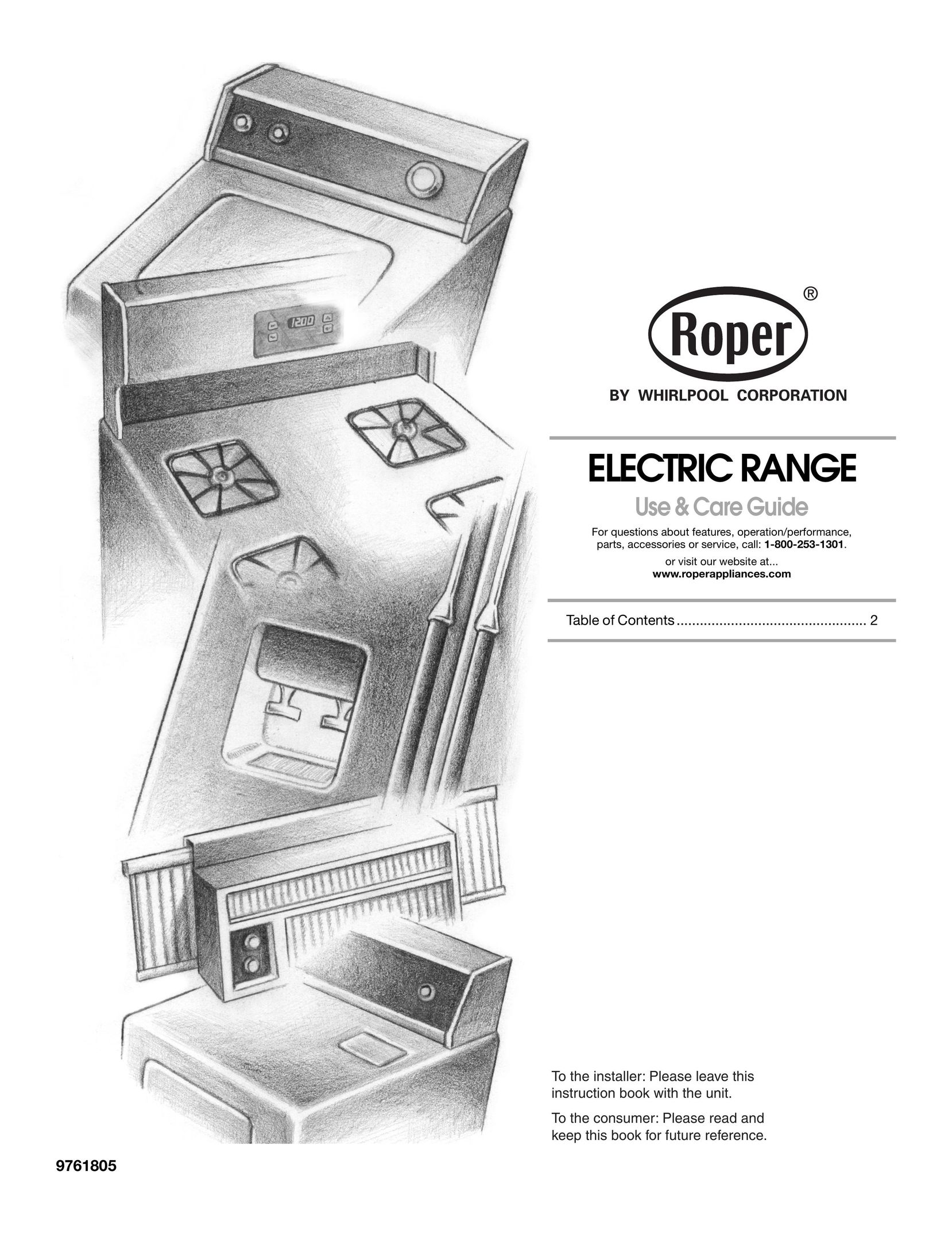 Roper 9761805 Range User Manual