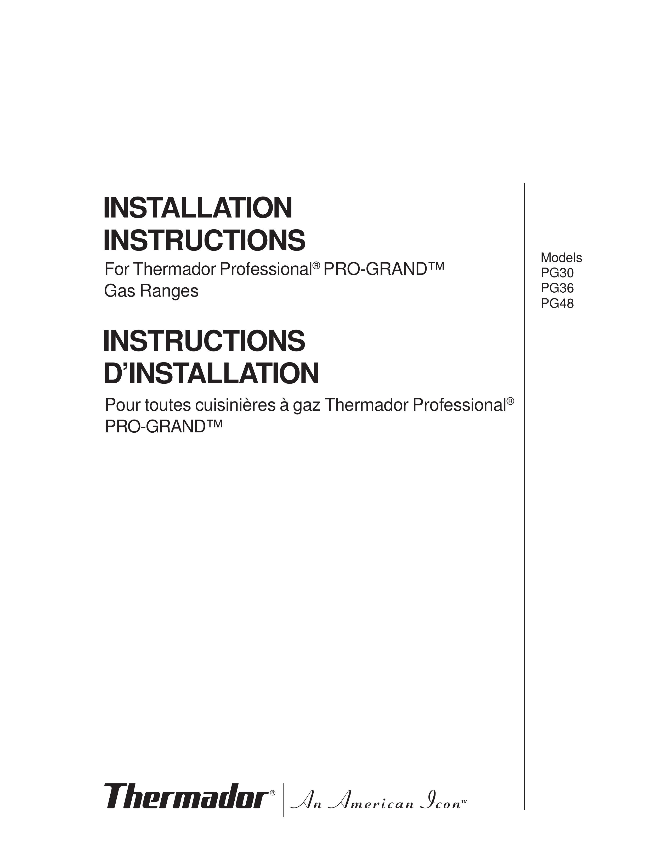 Thermador PG30 Range User Manual