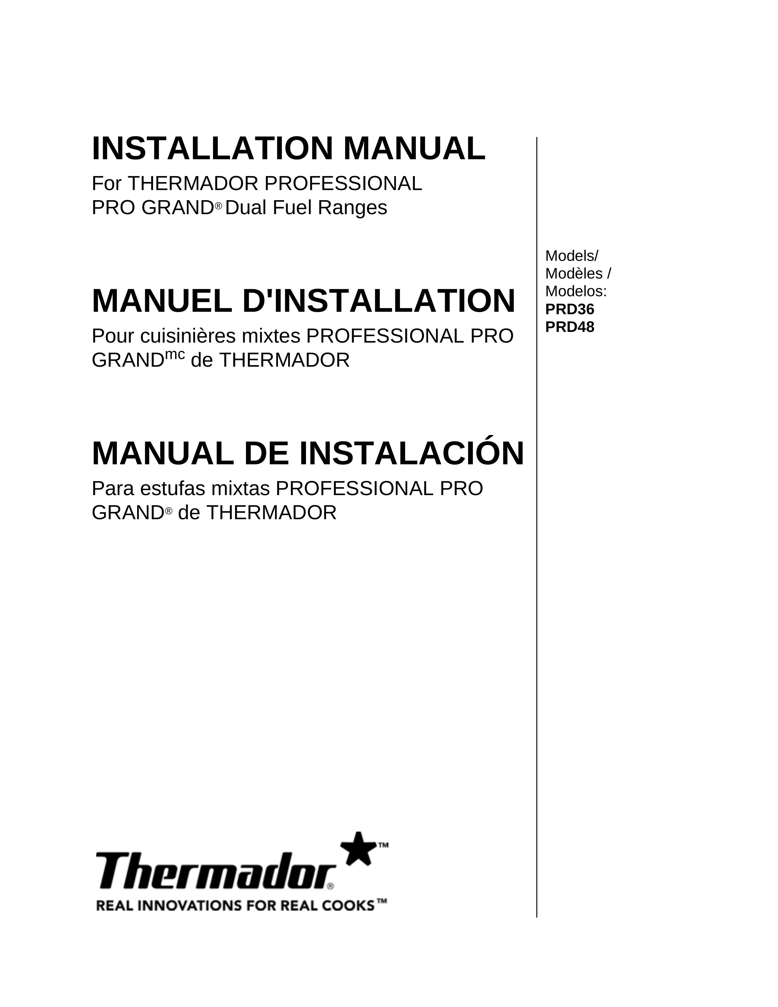 Thermador PRD36 Range User Manual