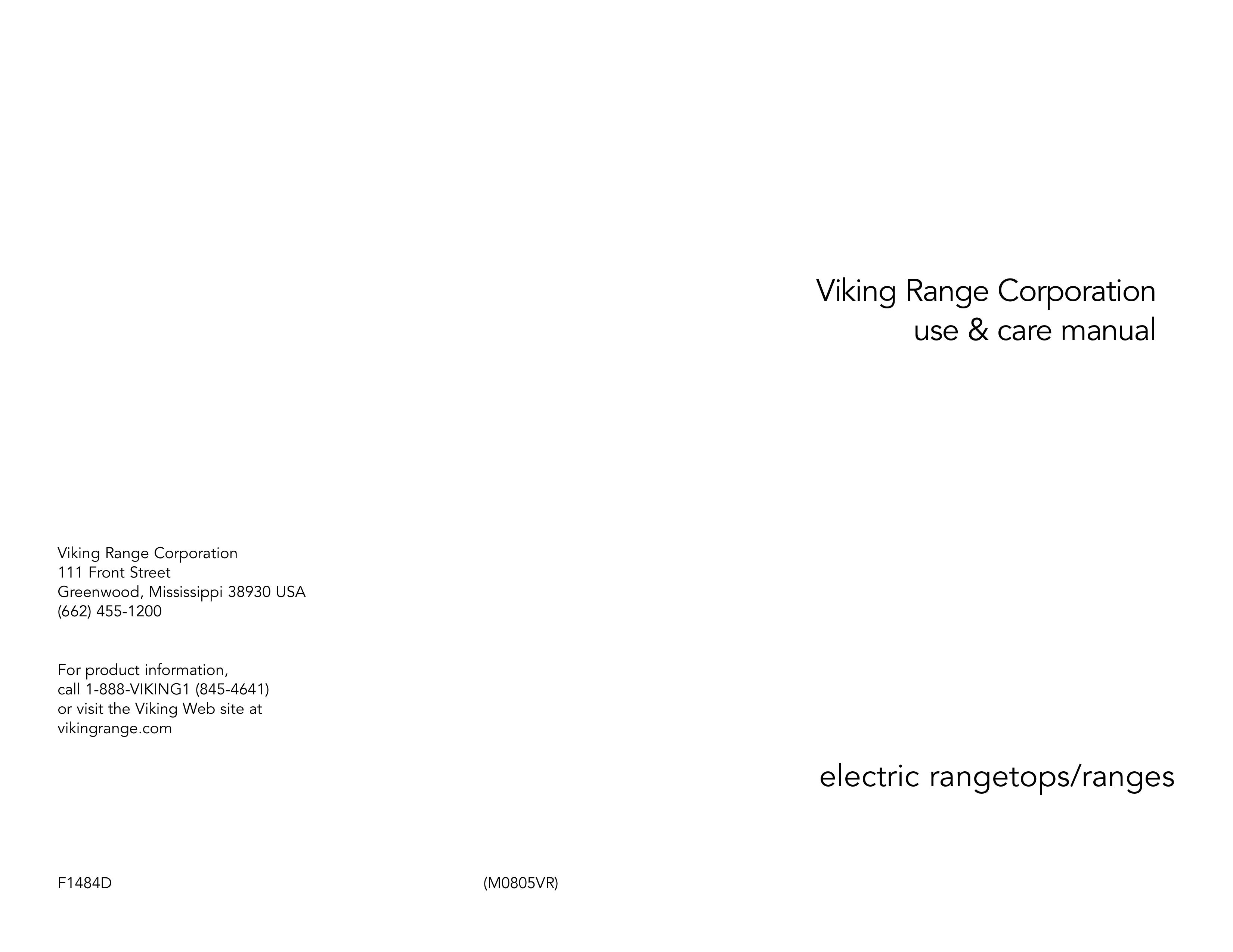 Viking Electric Rangetops/Ranges Range User Manual