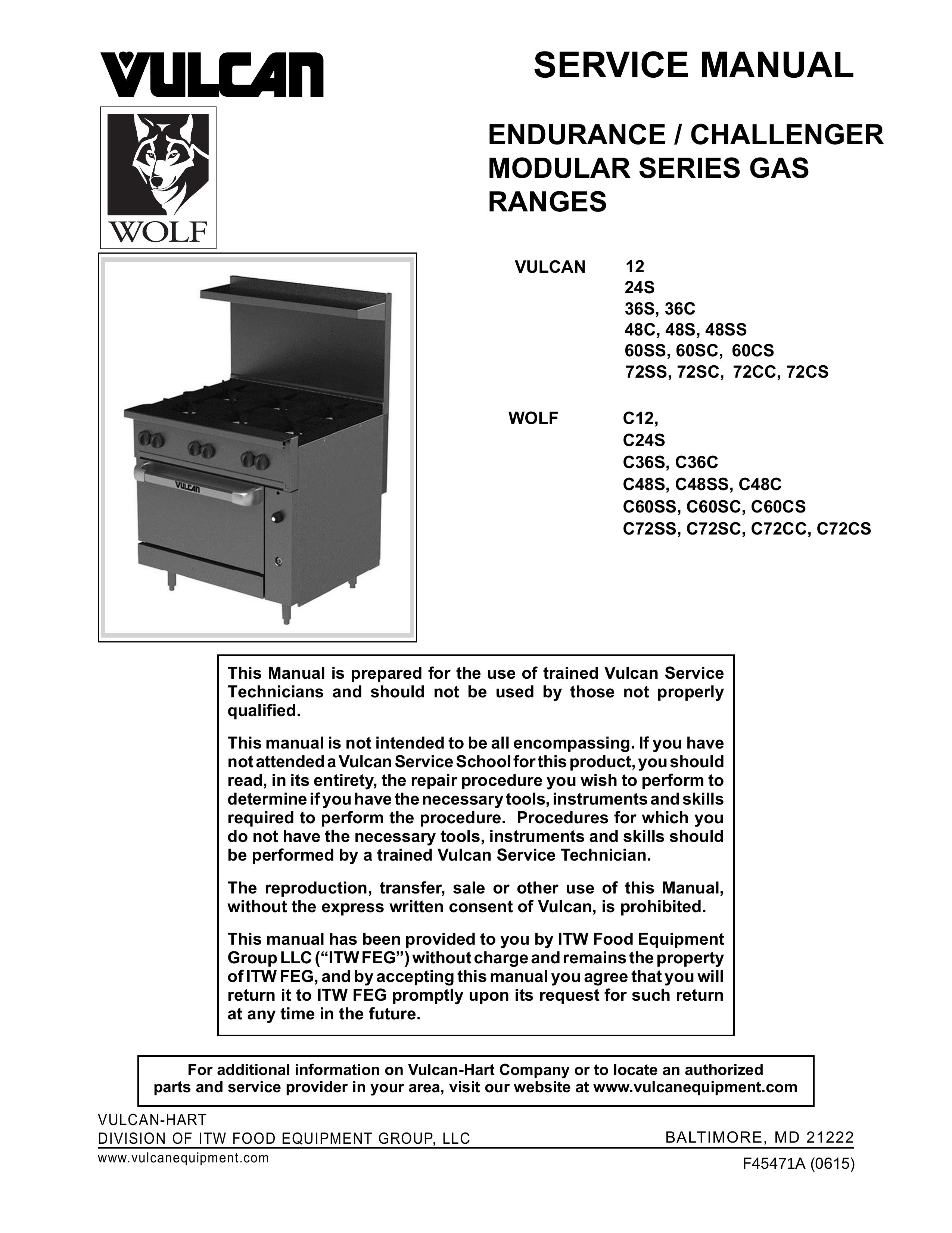 Vulcan-Hart 72SS Range User Manual
