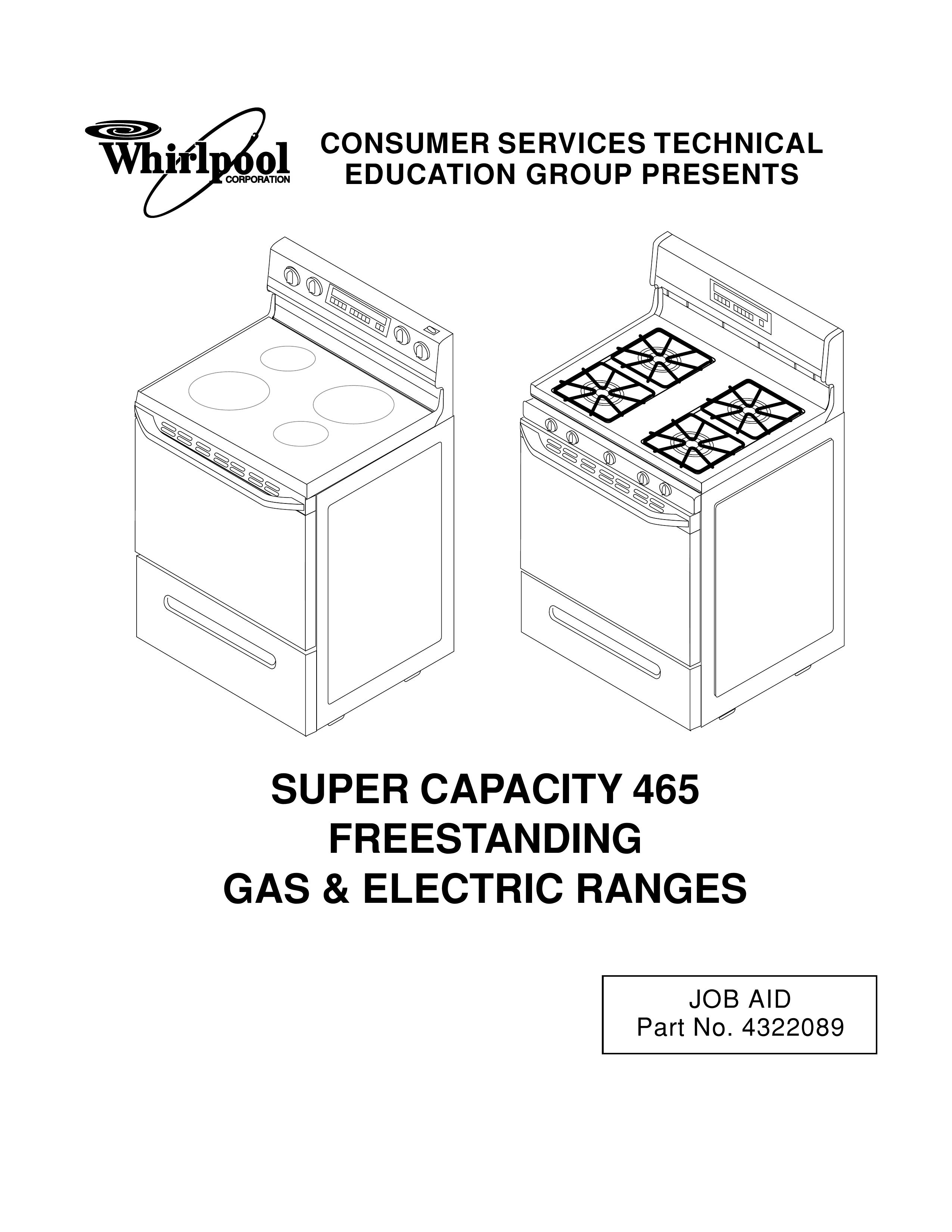 Whirlpool 465 Range User Manual
