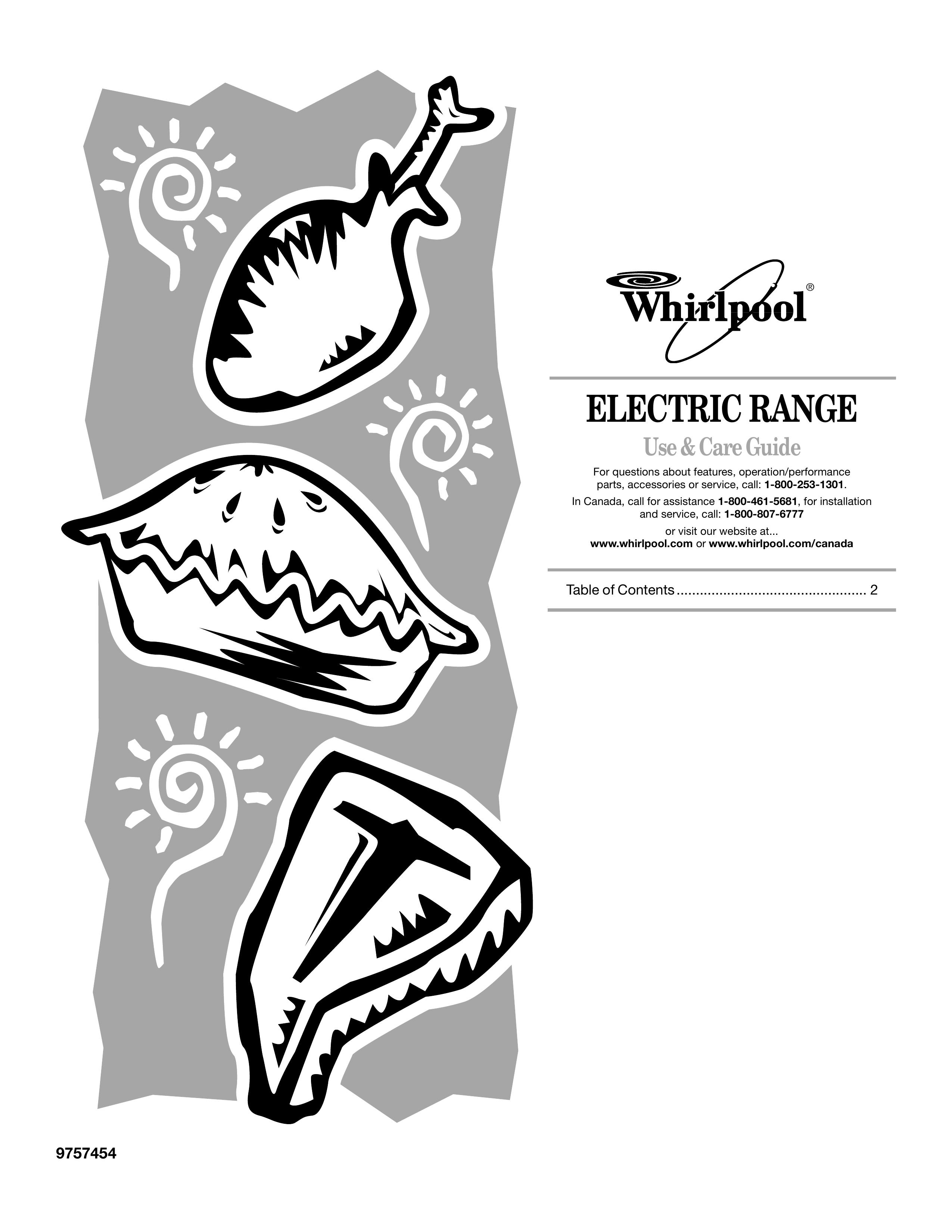Whirlpool 9757454 Range User Manual