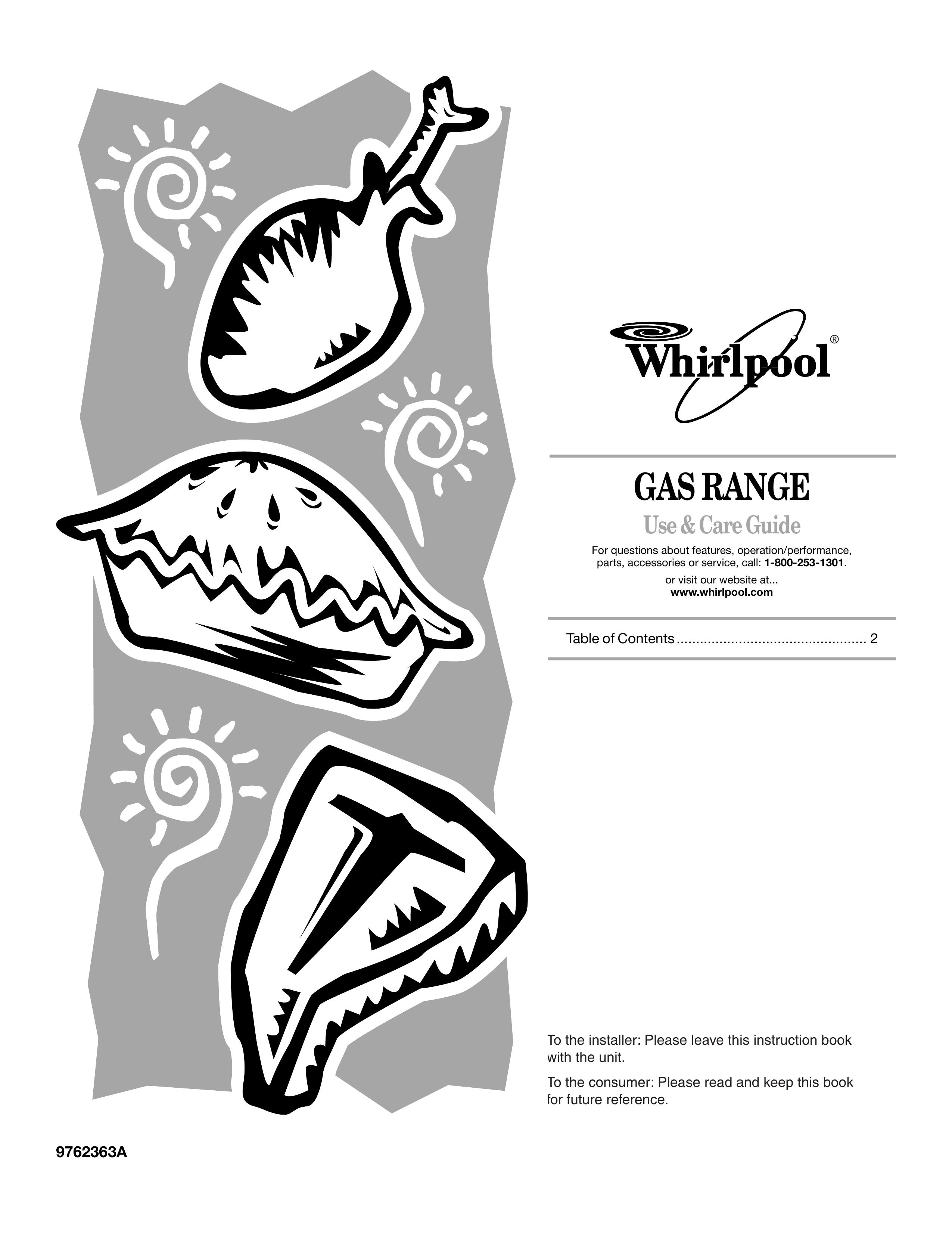 Whirlpool 9762363A Range User Manual