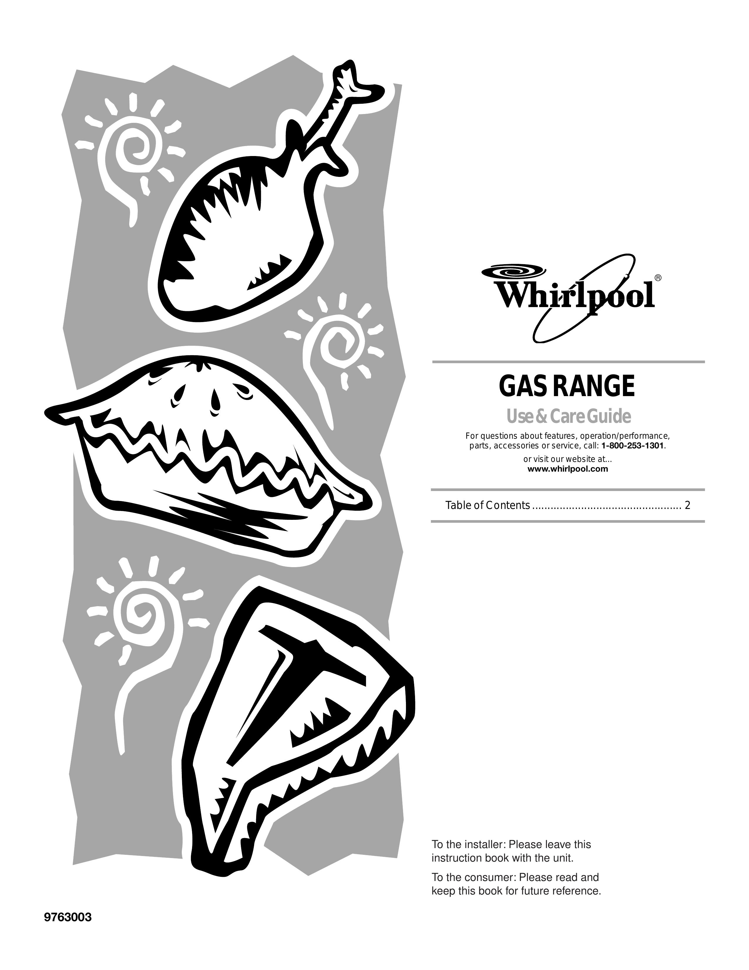 Whirlpool 9763003 Range User Manual