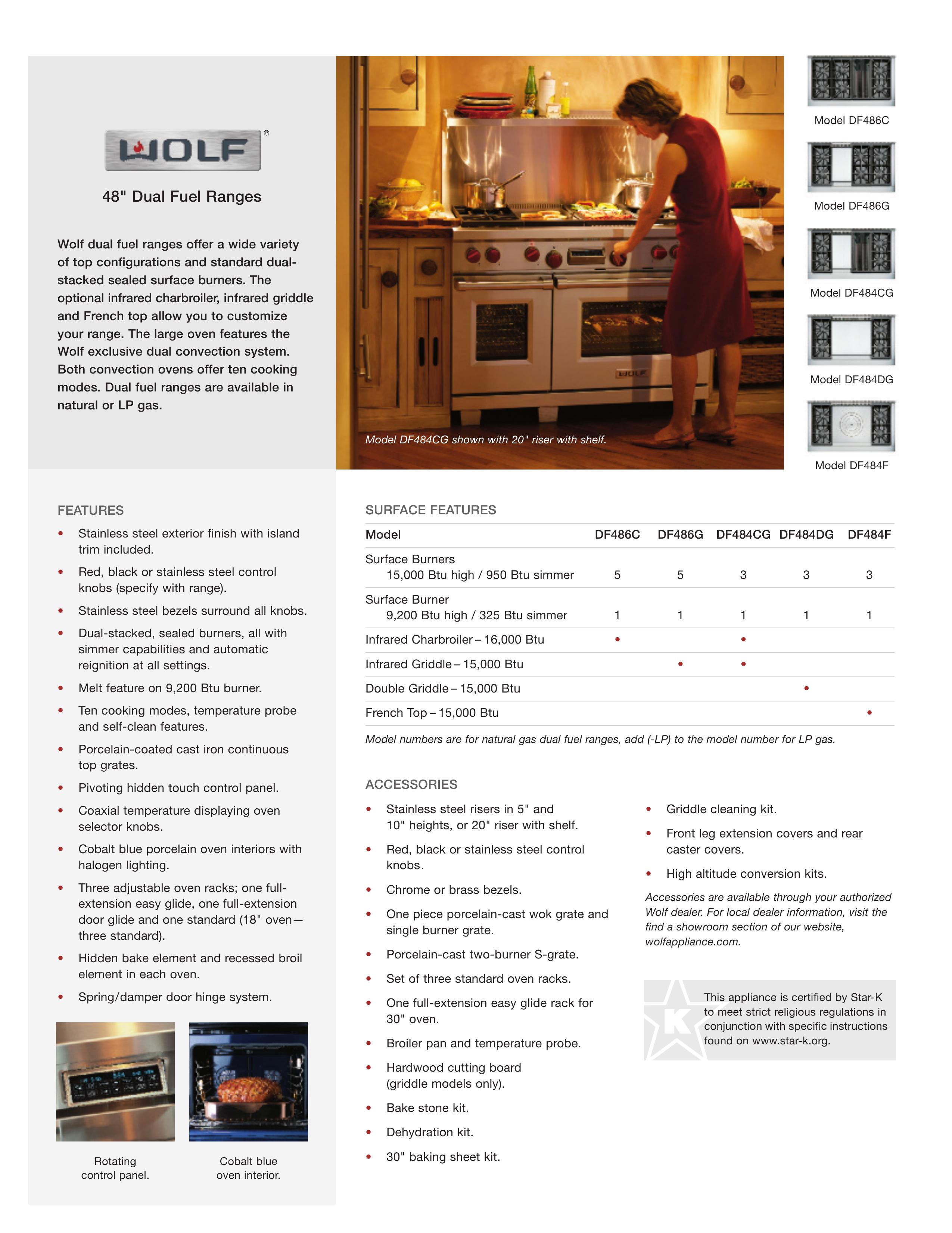 Wolf Appliance Company DF484DG Range User Manual