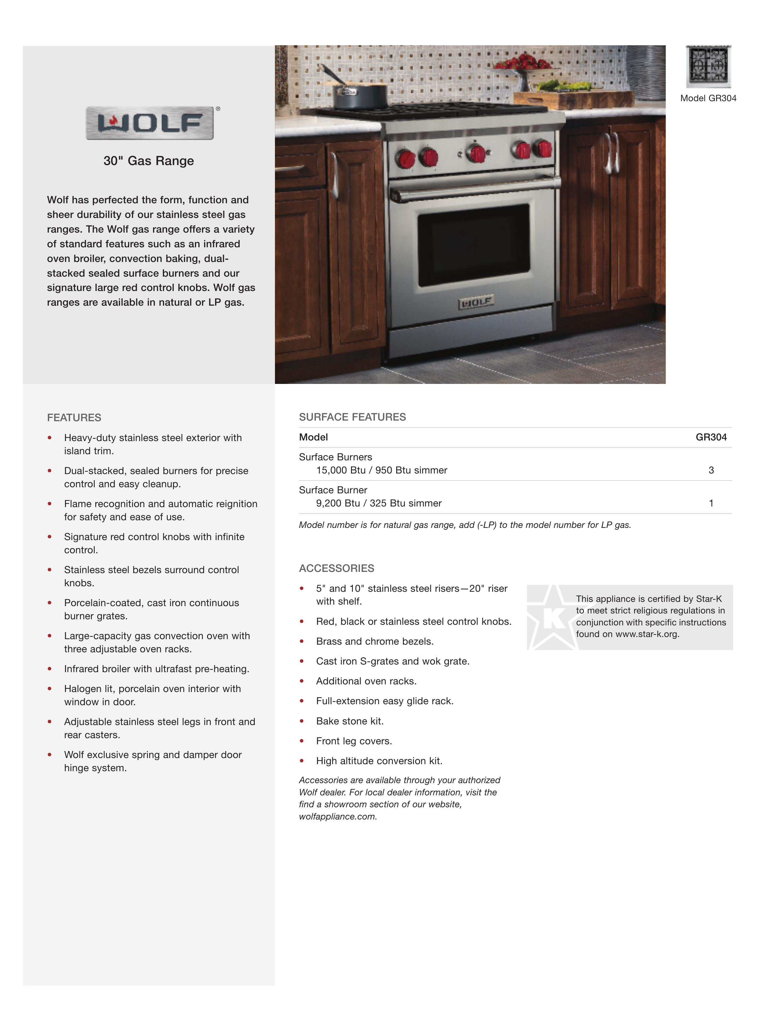 Wolf Appliance Company GR304 Range User Manual