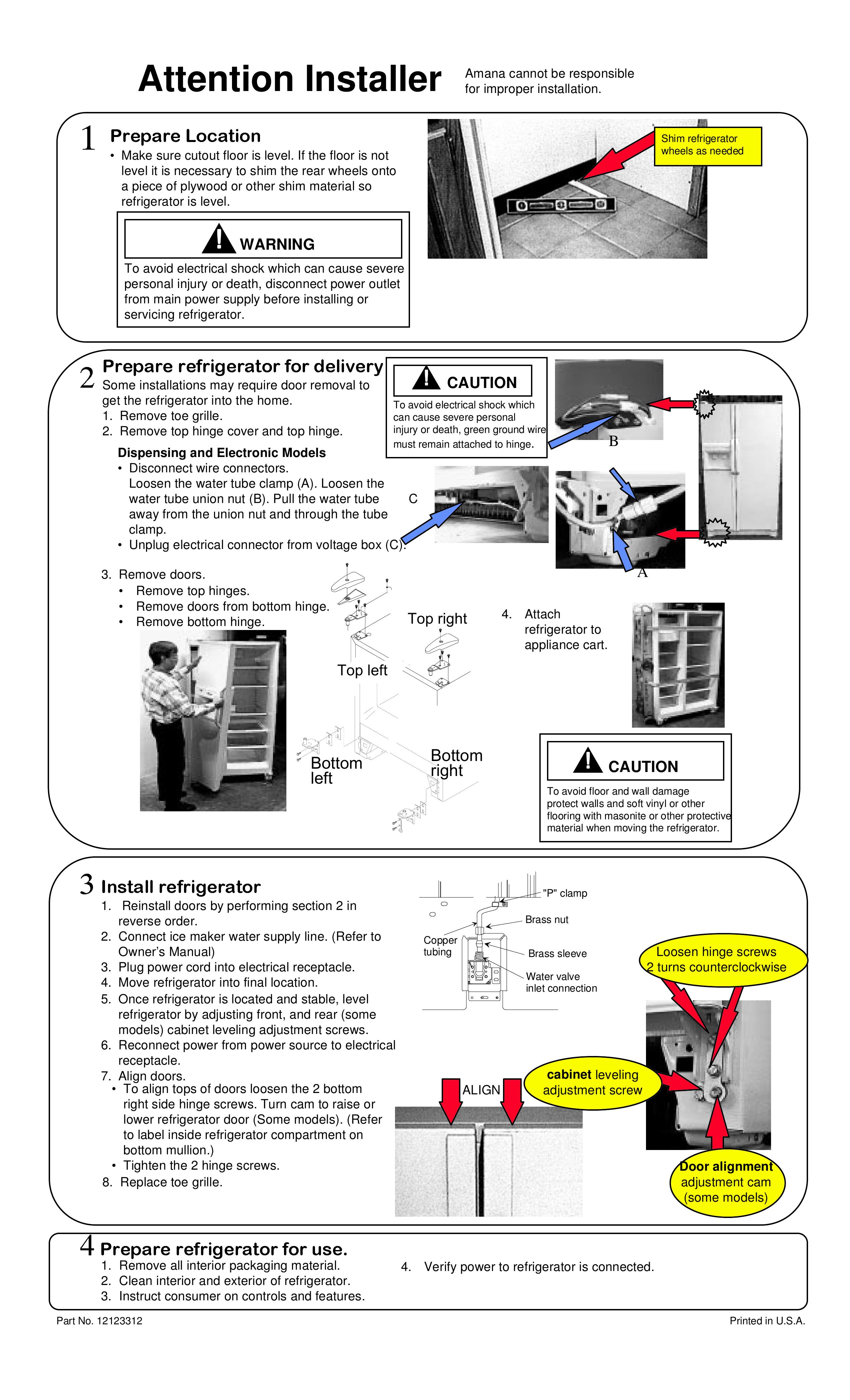 Amana 3UHSDUH Refrigerator User Manual
