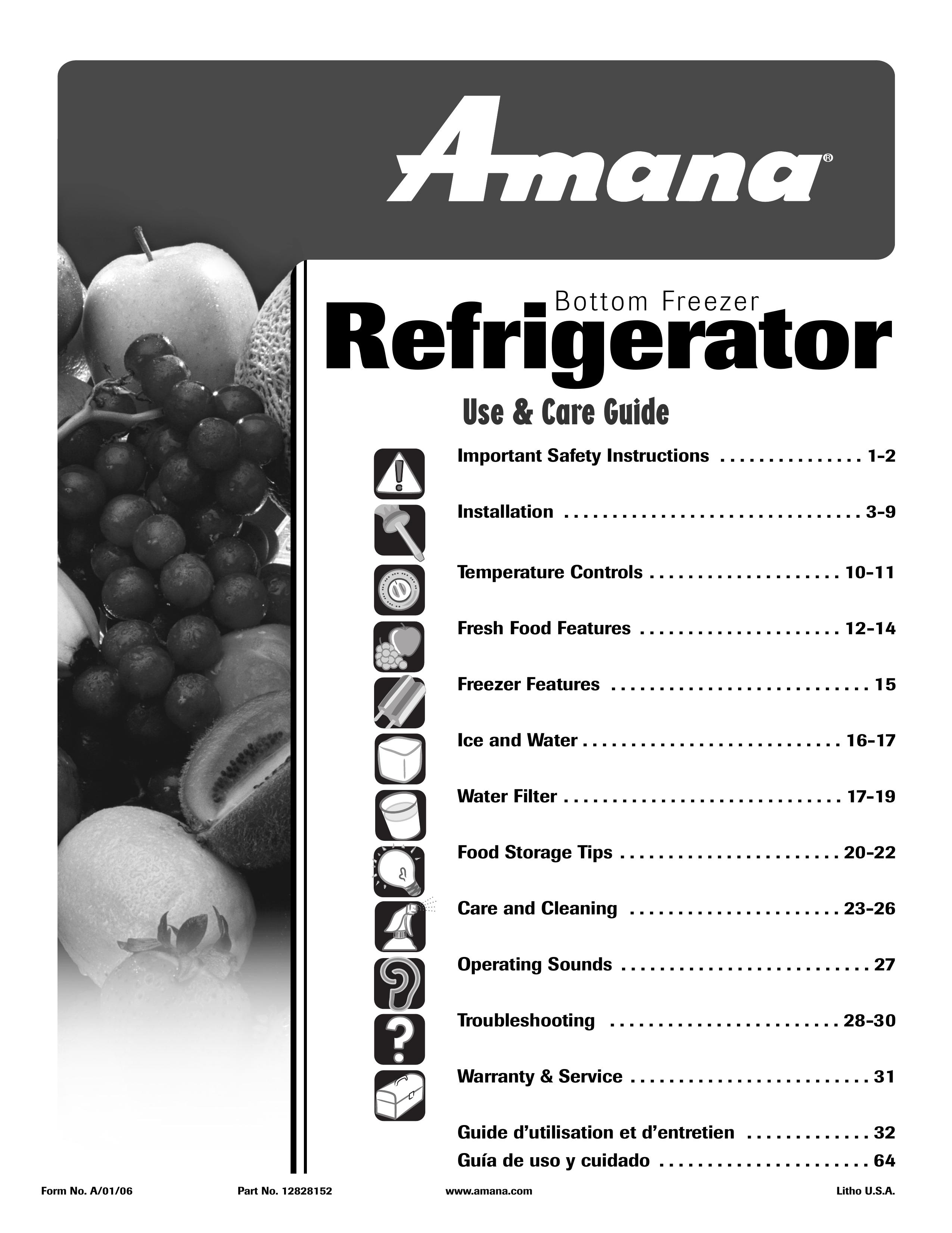 Amana ABD2533DEB Refrigerator User Manual