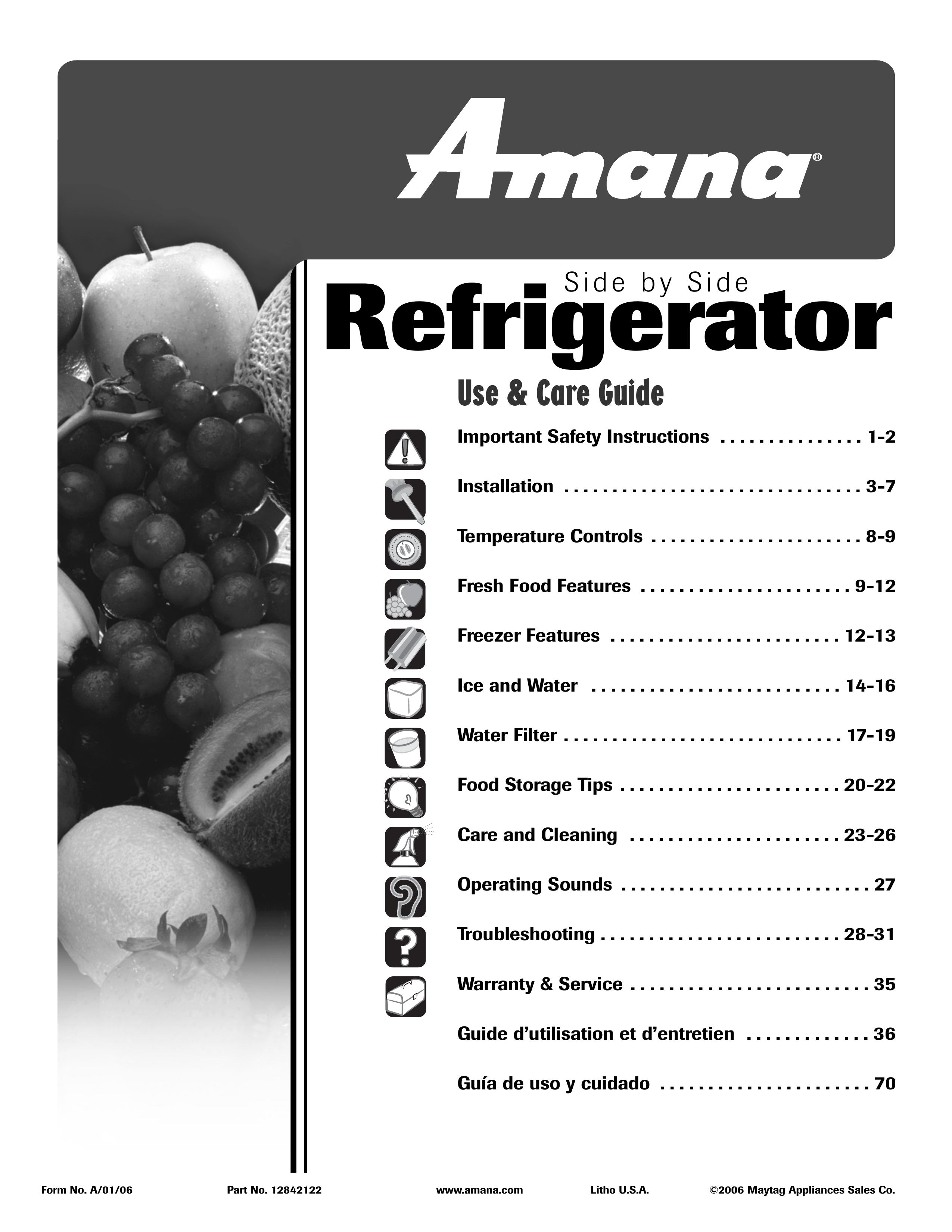 Amana ACD2234HRW Refrigerator User Manual