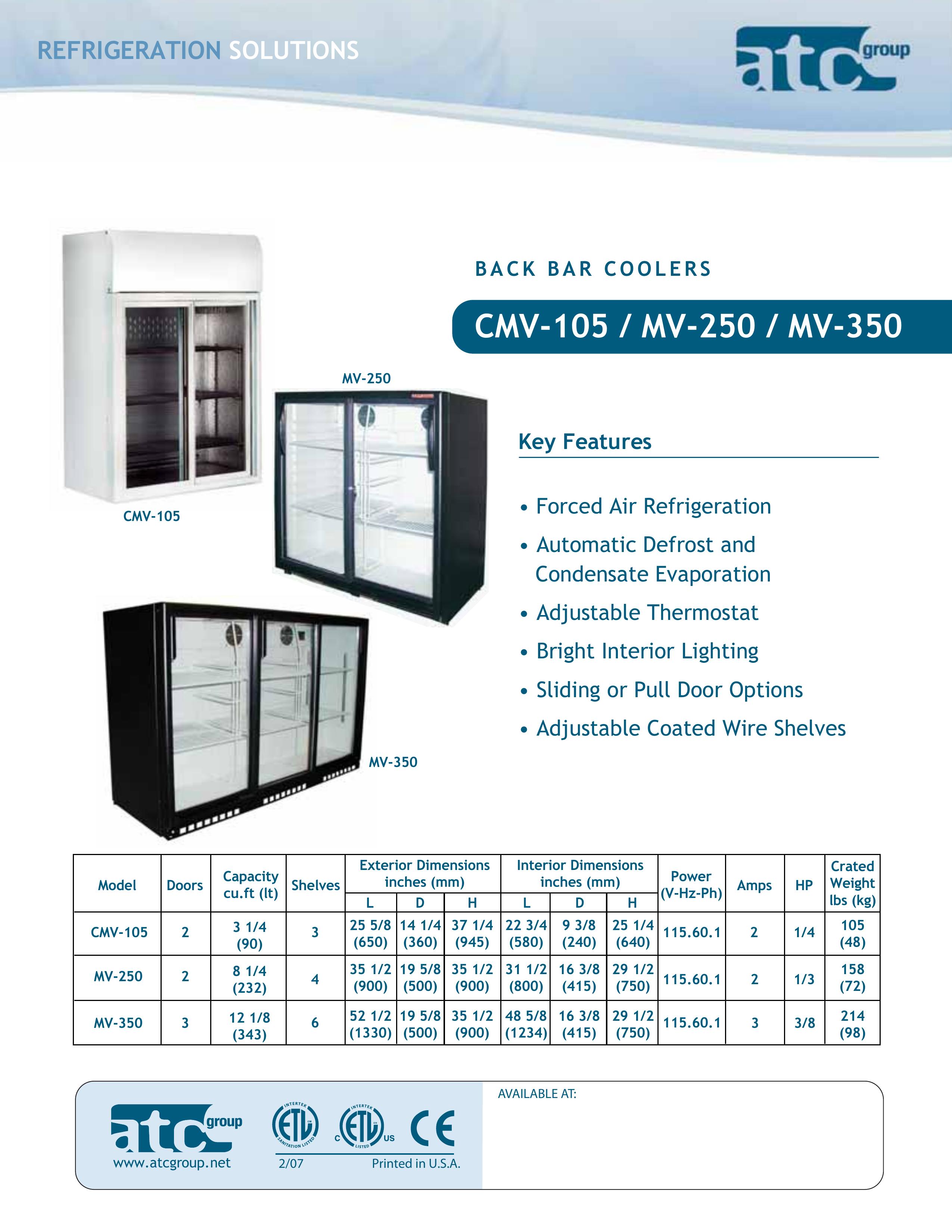 ATC Group CMV105 Refrigerator User Manual