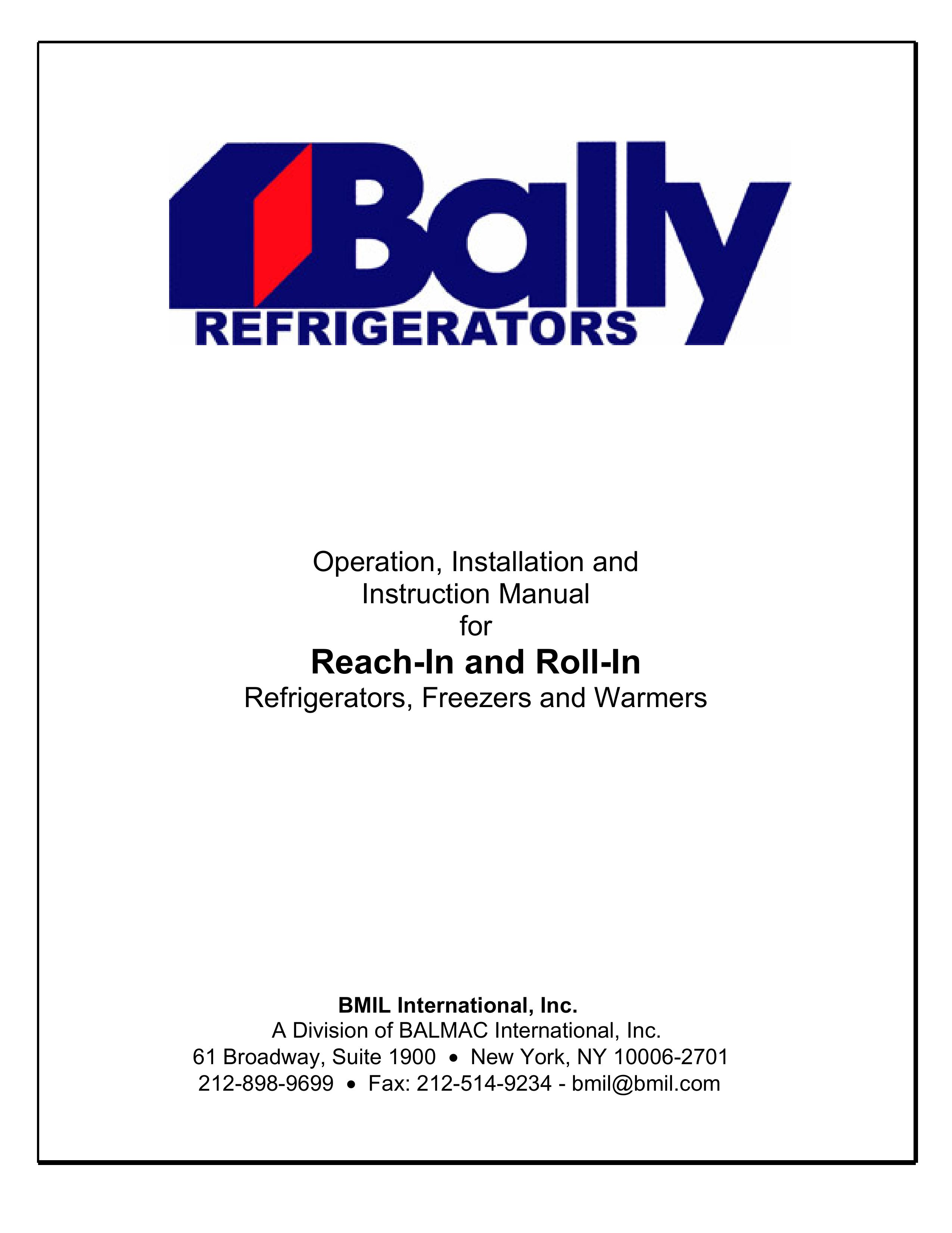 Bally Refrigerated Boxes Refrigerators/Freezers/Warmers Refrigerator User Manual