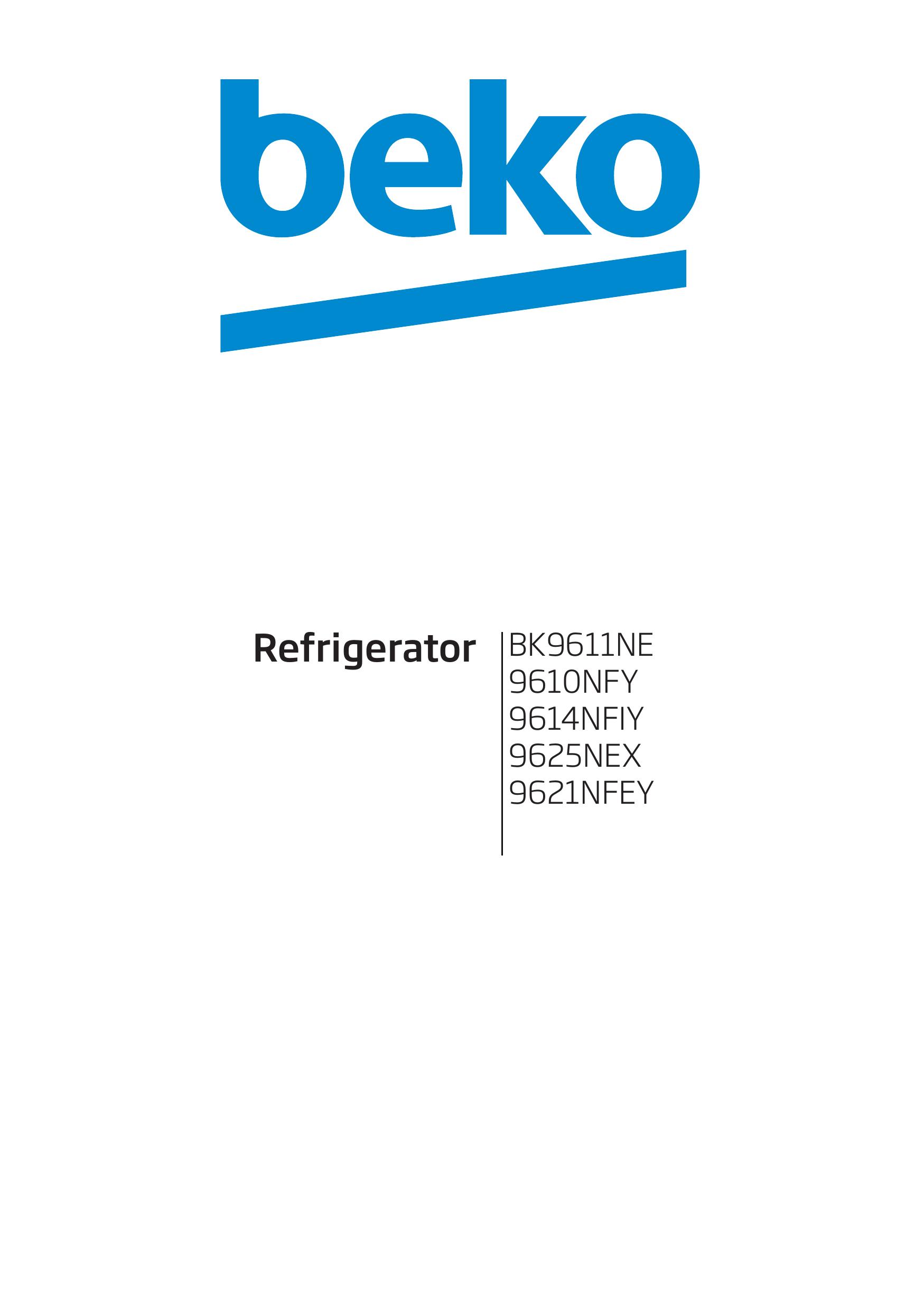 Beko 9614NFIY Refrigerator User Manual