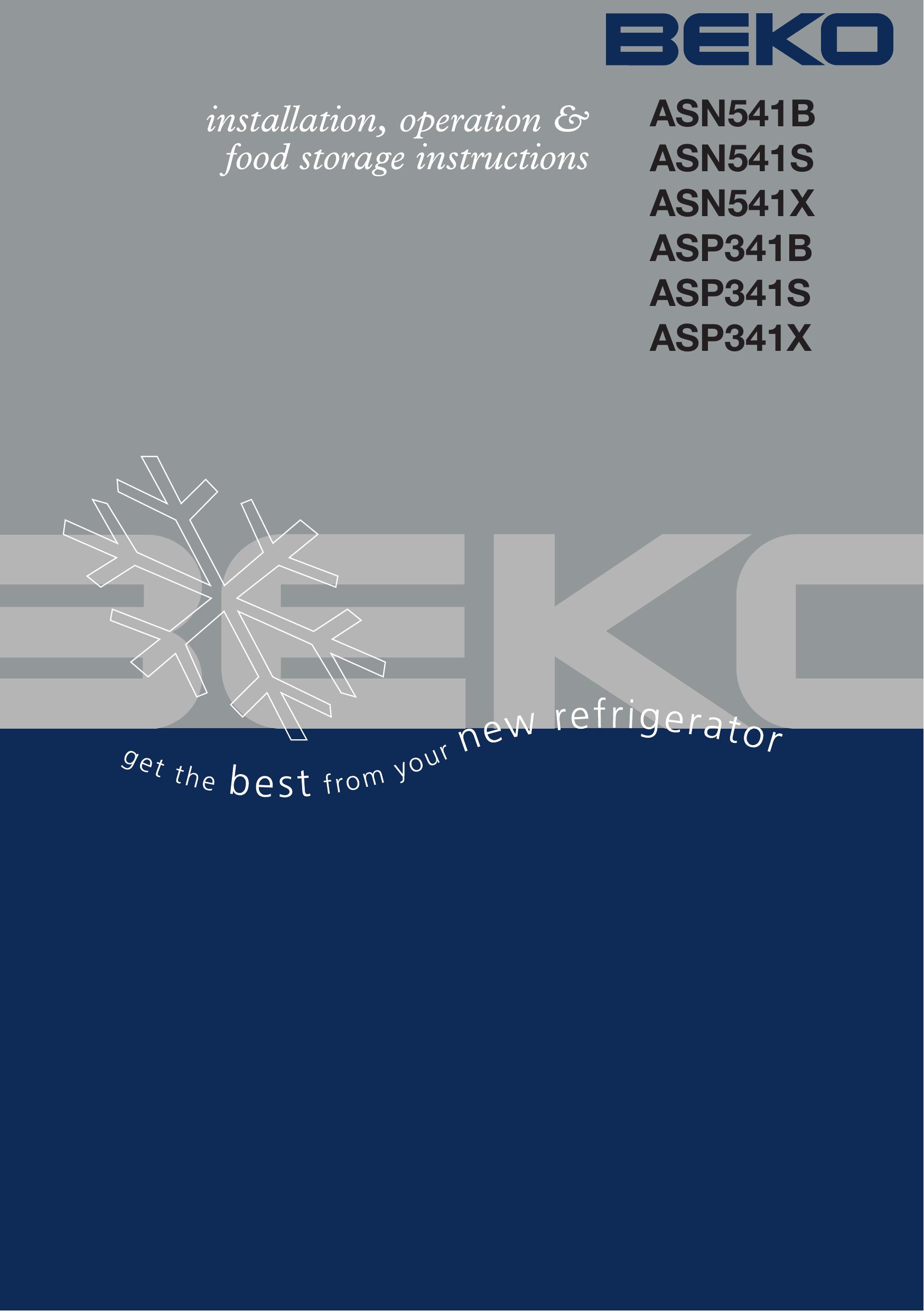 Beko ASN541B Refrigerator User Manual