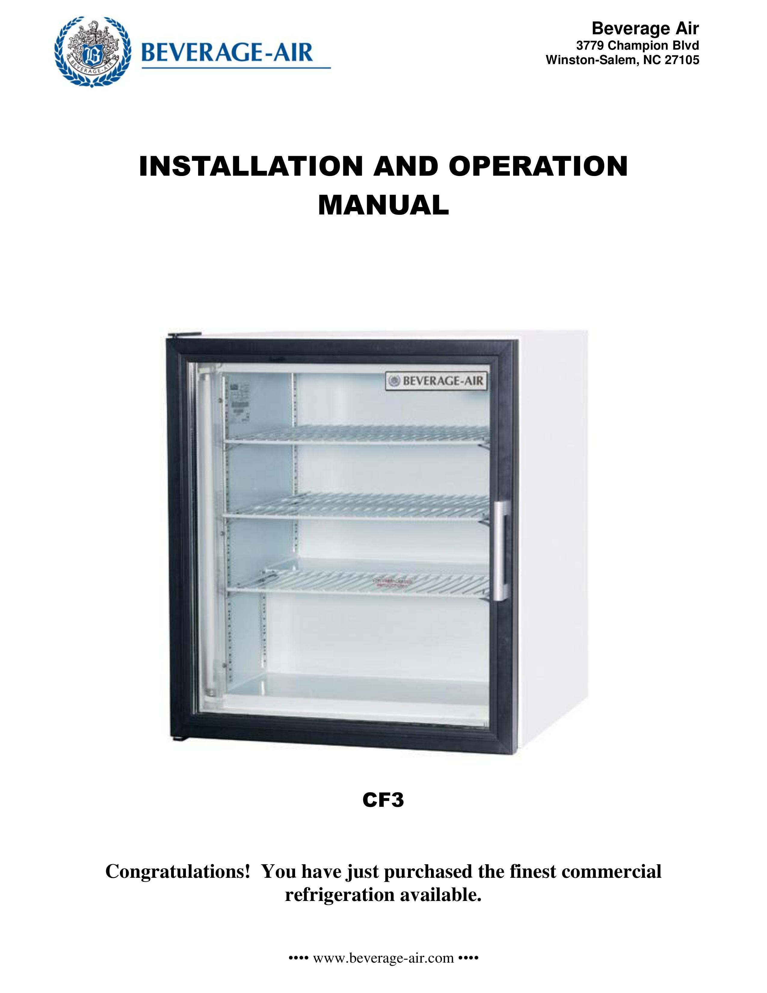 Beverage-Air CF-3 Refrigerator User Manual