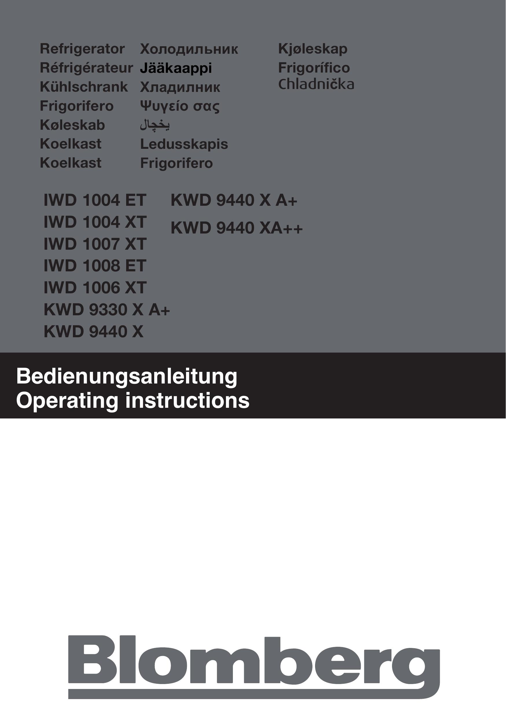 Blomberg KWD 9440 XA++ Refrigerator User Manual