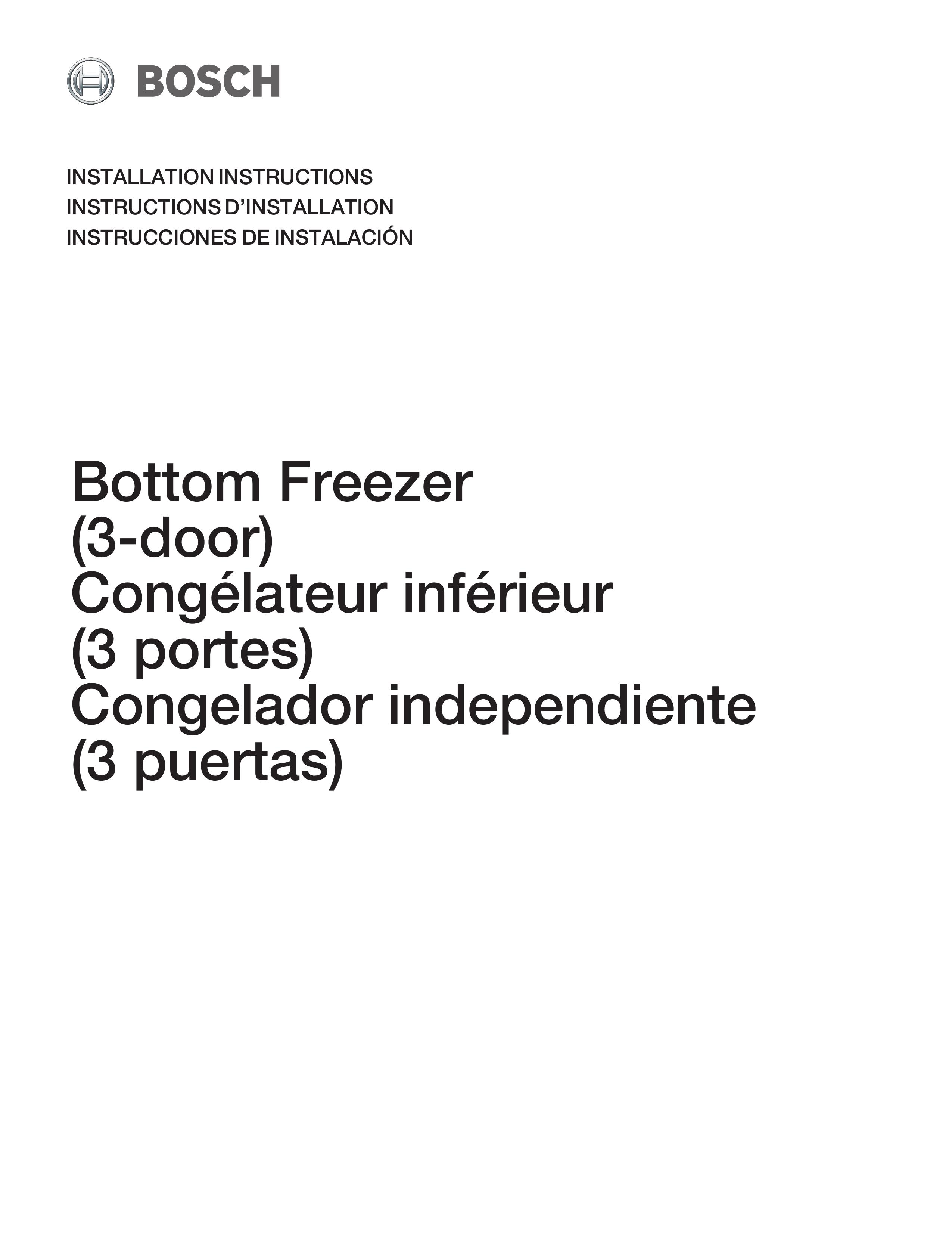 Bosch Appliances Bottom Freezer I Refrigerator User Manual